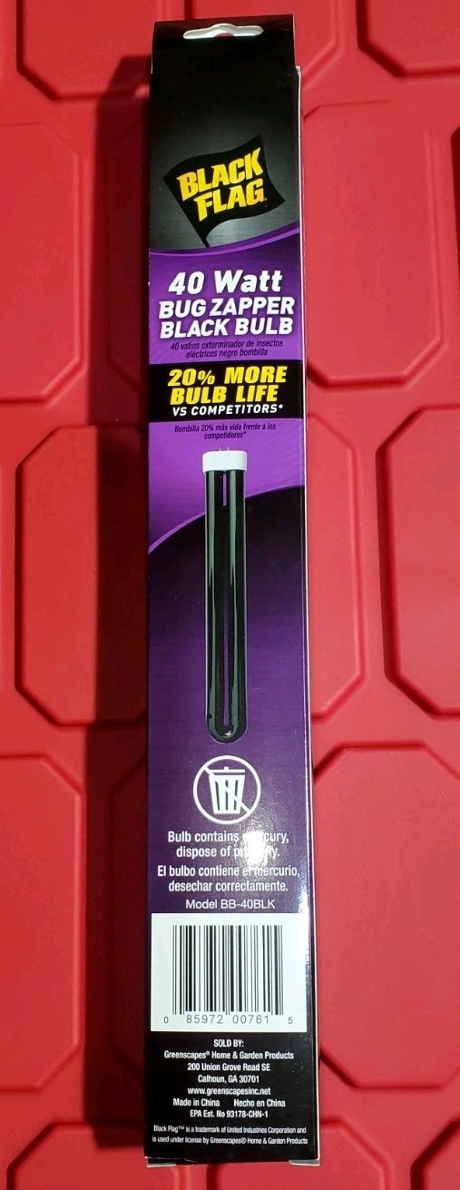Black Flag 40W Replacement Bulb for Bug Zapper – Model BB-40BLK – NEW FREE SHPN