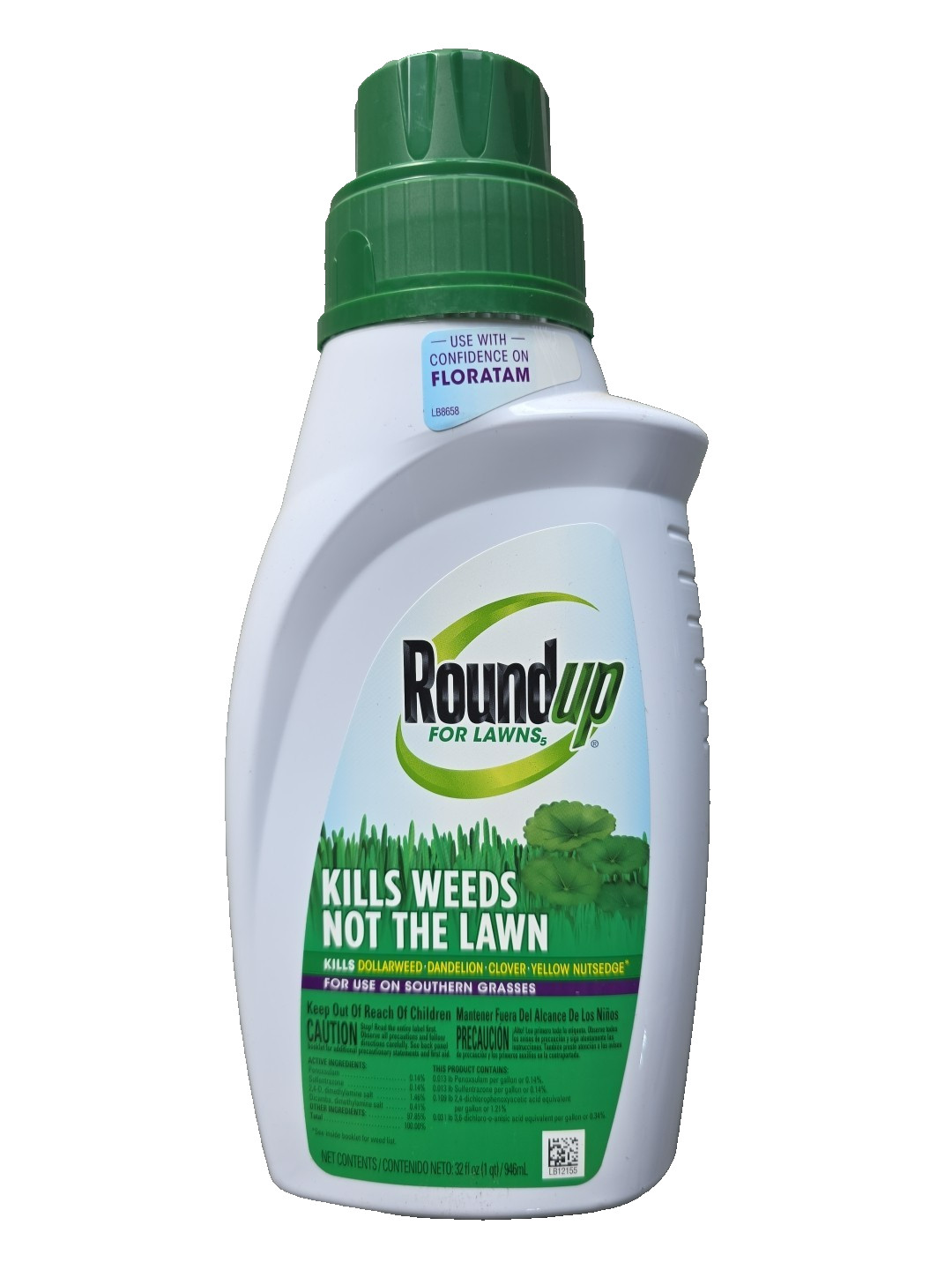 Roundup For Lawns Weed Killer Concentrate 32 Oz Kills Crabgrass Clover Dandelion