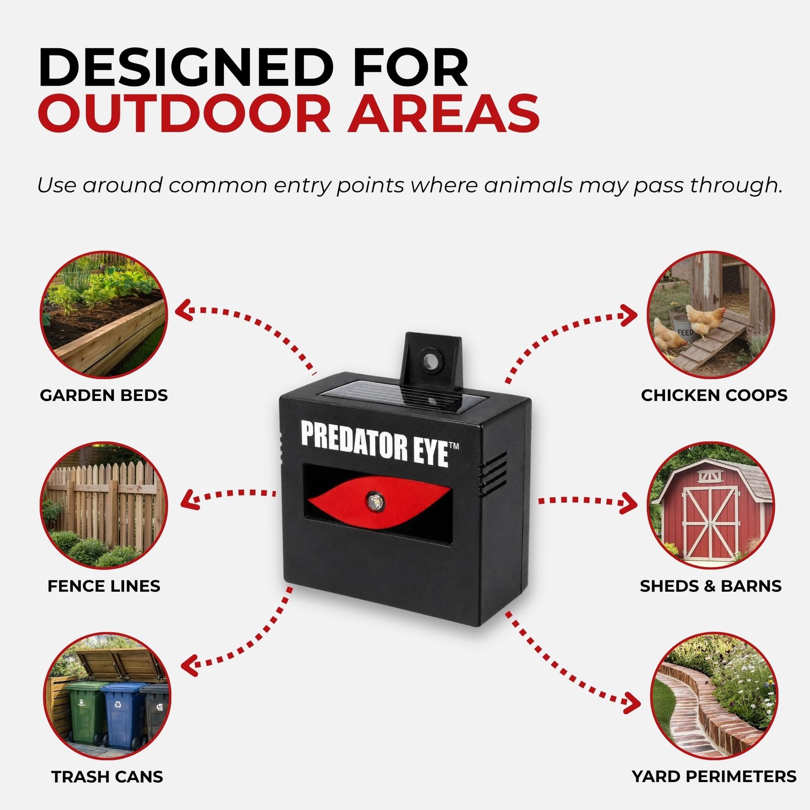 ASPECTEK Predator Eye Solar Animal Deterrent – 2 Pack, Flashing Red Black