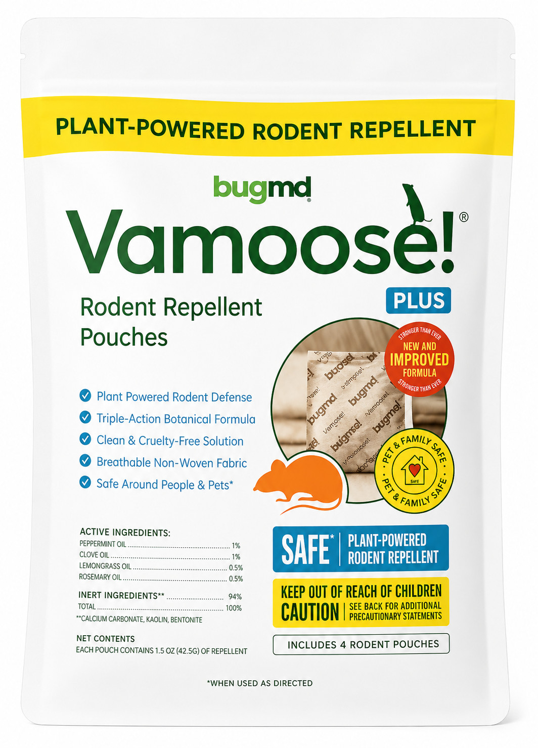 BugMD Vamoose Plus Natural Essential Oil Pouches Indoor & Outdoor – Brand New