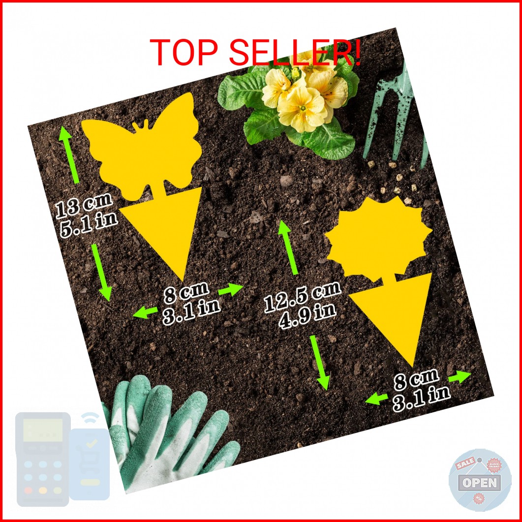 Fruit Fly Traps Indoor Fungus Gnat Trap 48PCS for Plants Yellow Houseplants Outd