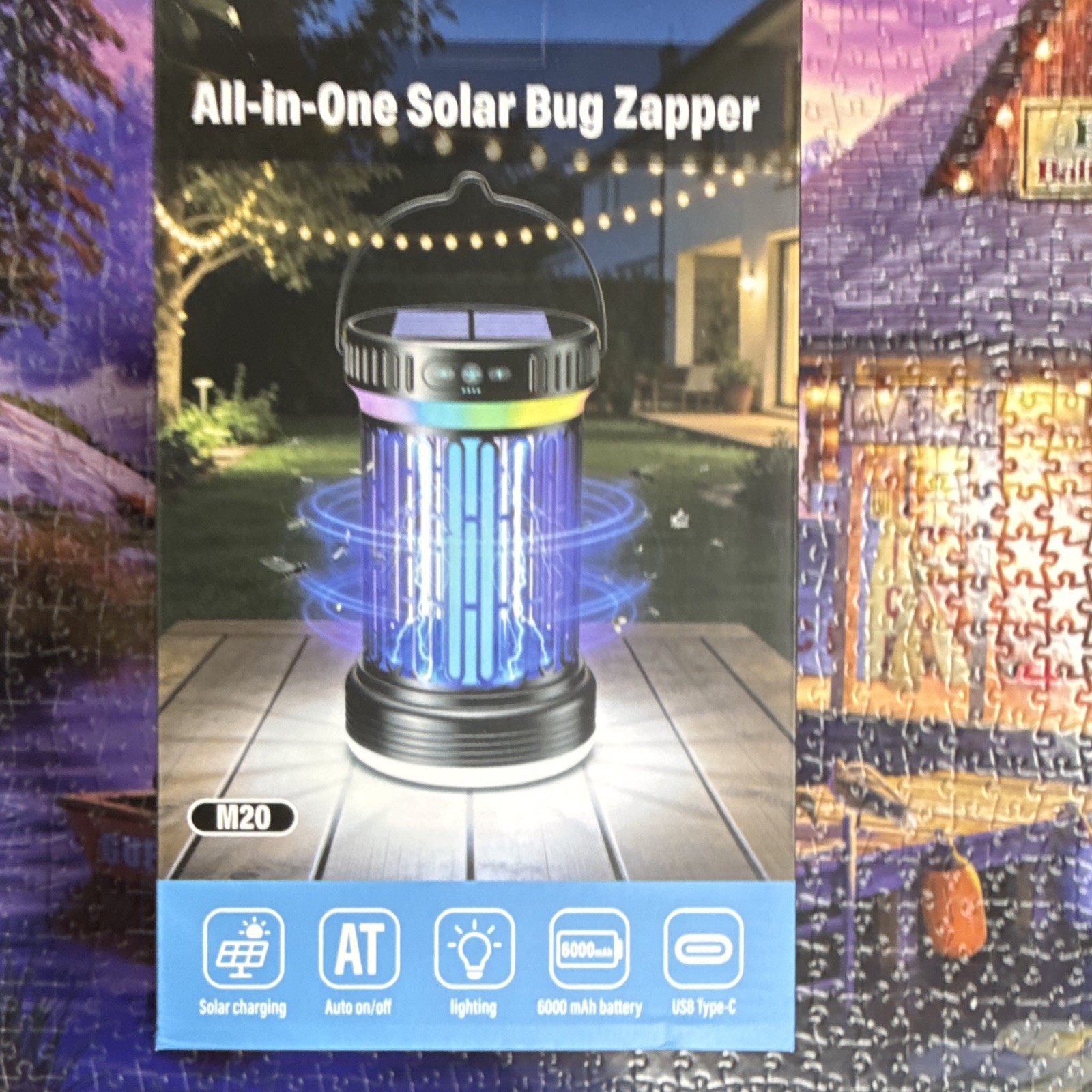 Solar Bug Zapper Lantern M20 Black USB Type-C 6000mAh Indoor/Outdoor