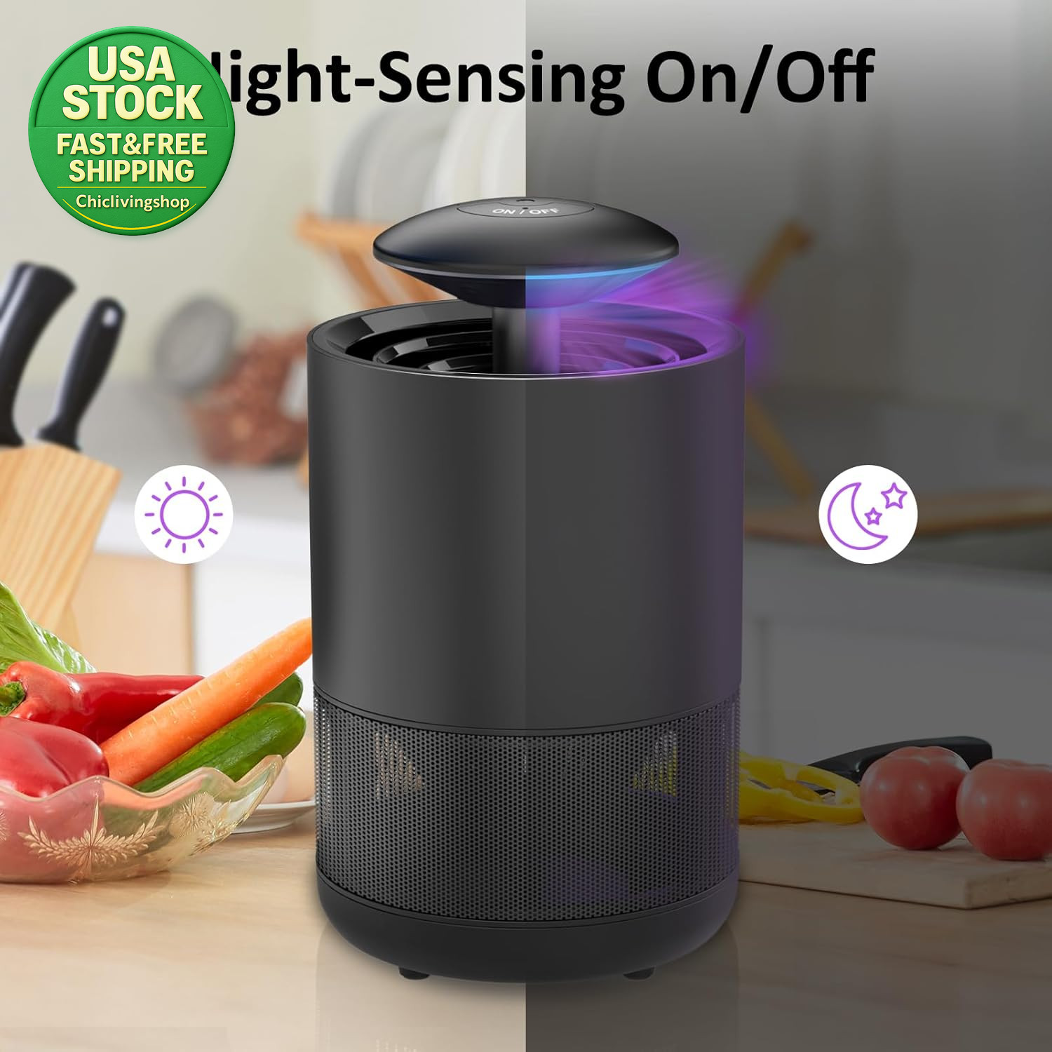 Indoor Insect Trap UV Light Fly Catcher Mosquito Gnat Fruit Fly Killer 360