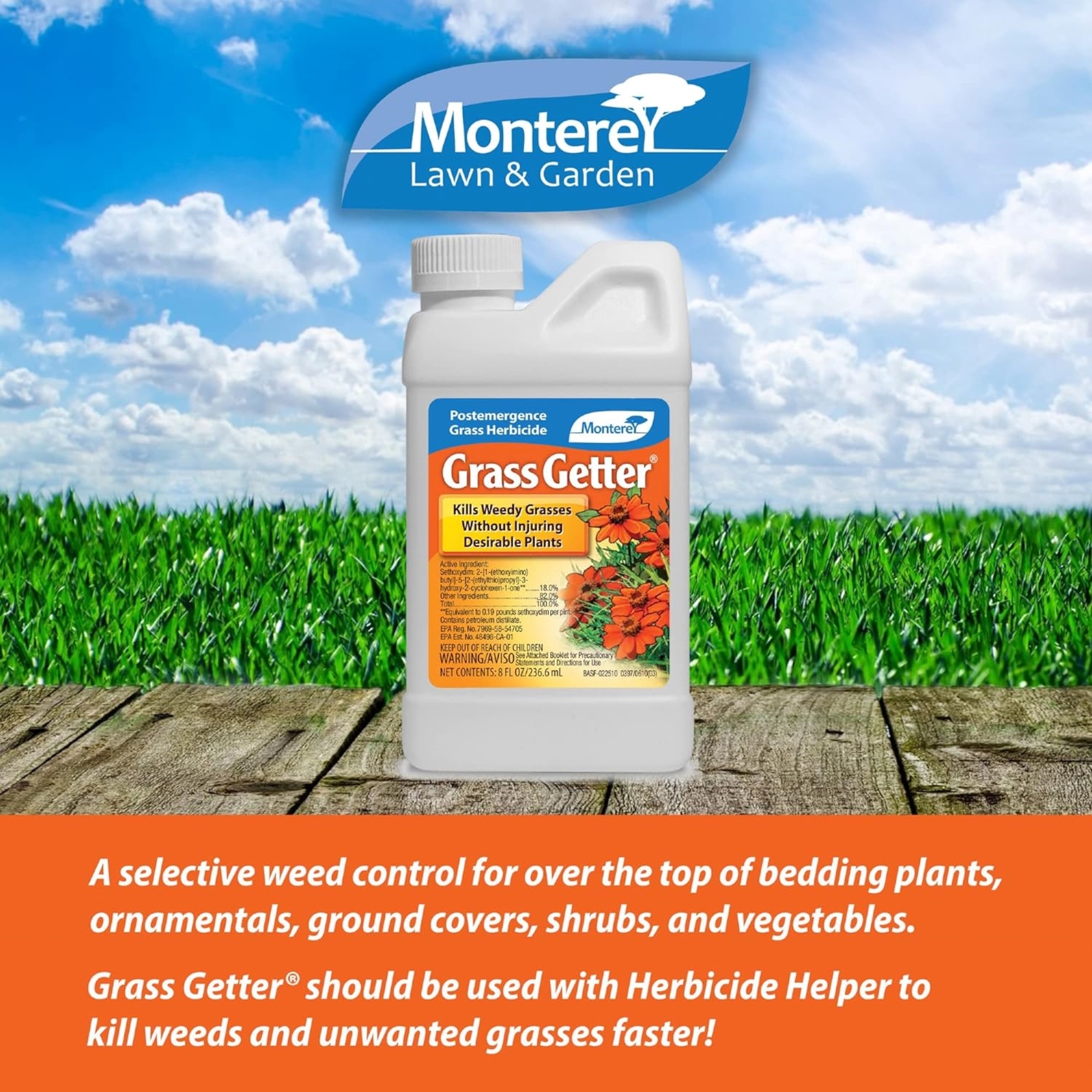 Monterey LG5328 Getter, Post Emergence Herbicide for Grass Weeds, 8 oz
