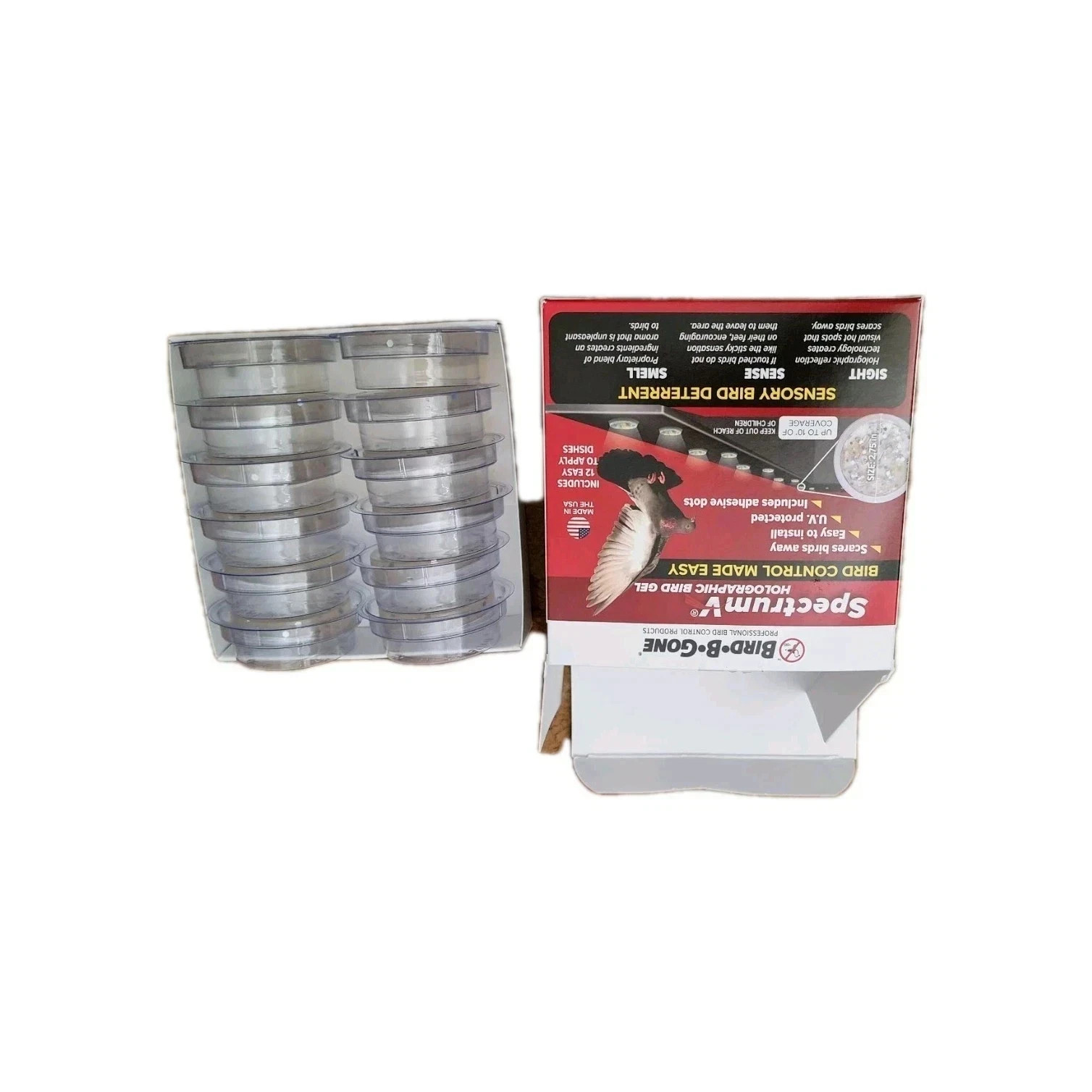 Bird-B-Gone SpectrumV Holographic Bird Gel 12 Pack Non-Toxic UV-Protected