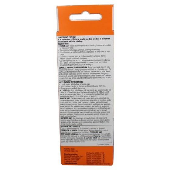 TERRO Roach Bait Powder + Applicator Kills Cockroach Ants Earwigs Silverfish