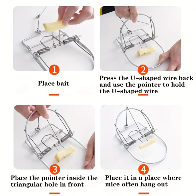 2Pcs Mouse Trap Rat Trap Rodent Trap Live Catch Cage, Easy to Set Up and Reuse