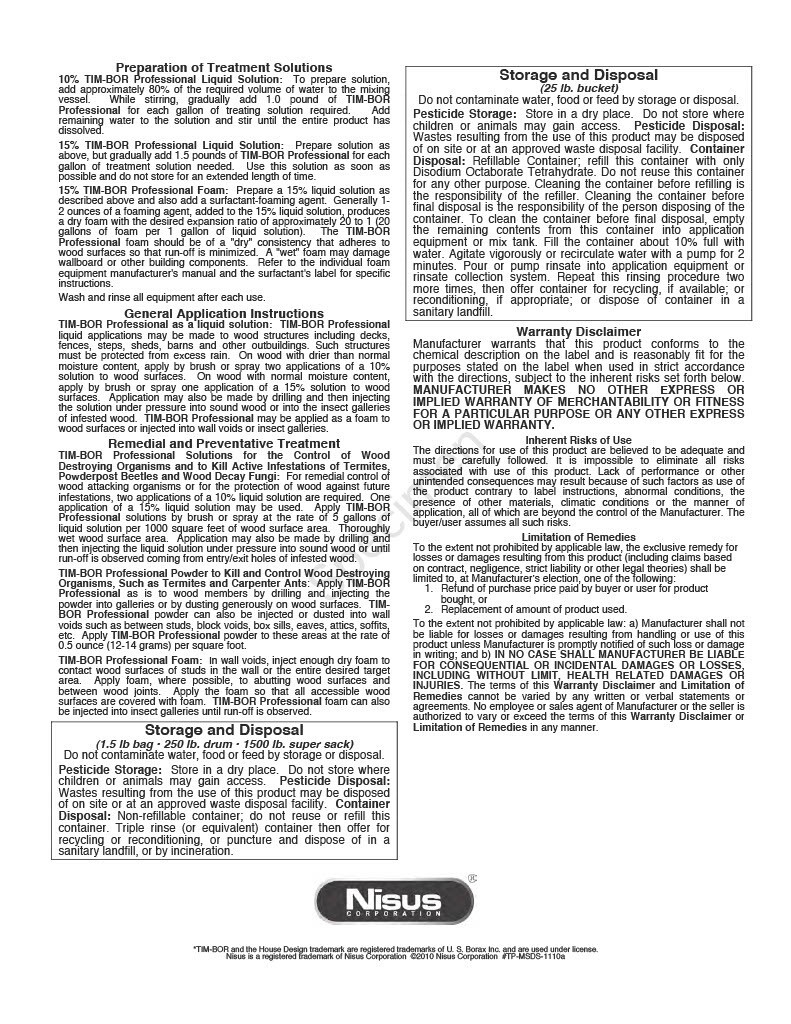 Timbor Insecticide and Fungicide – 1.5 Lbs. Bag | Long Lasting Termite Control