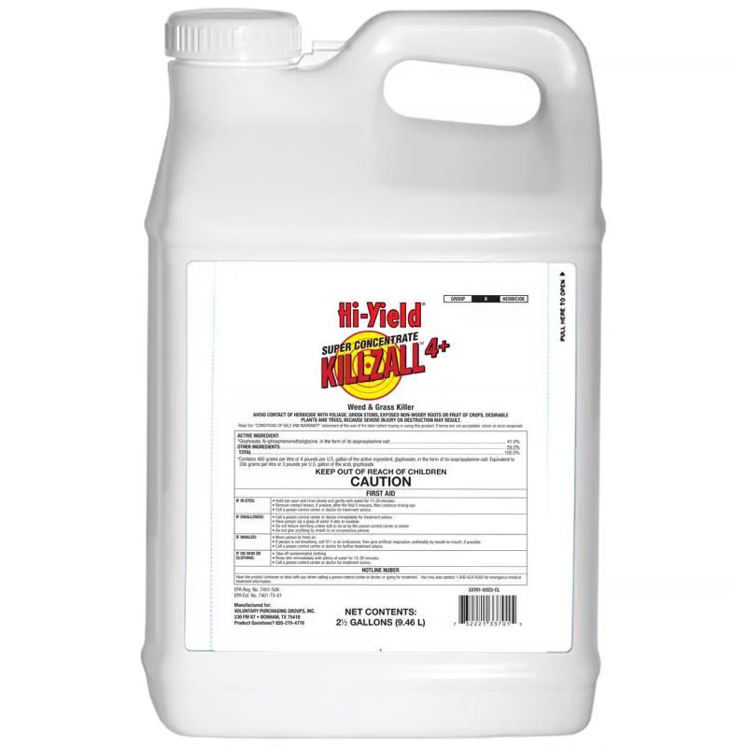 Hi-Yield Killzall Weed and Grass Killer Concentrate 2.5 gal MFR #: 33701