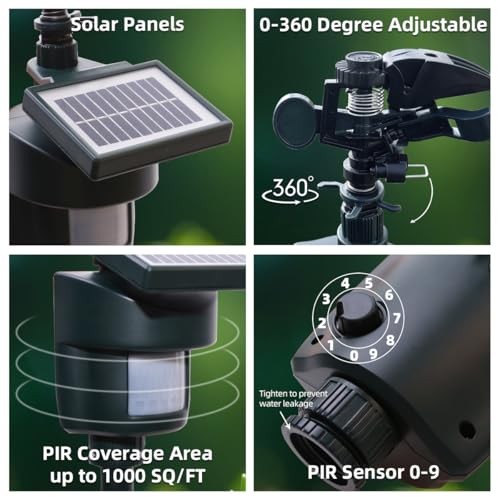 Motion Activated Sprinkler with Solar Panels Deter Animal 1 unit[solar panel]