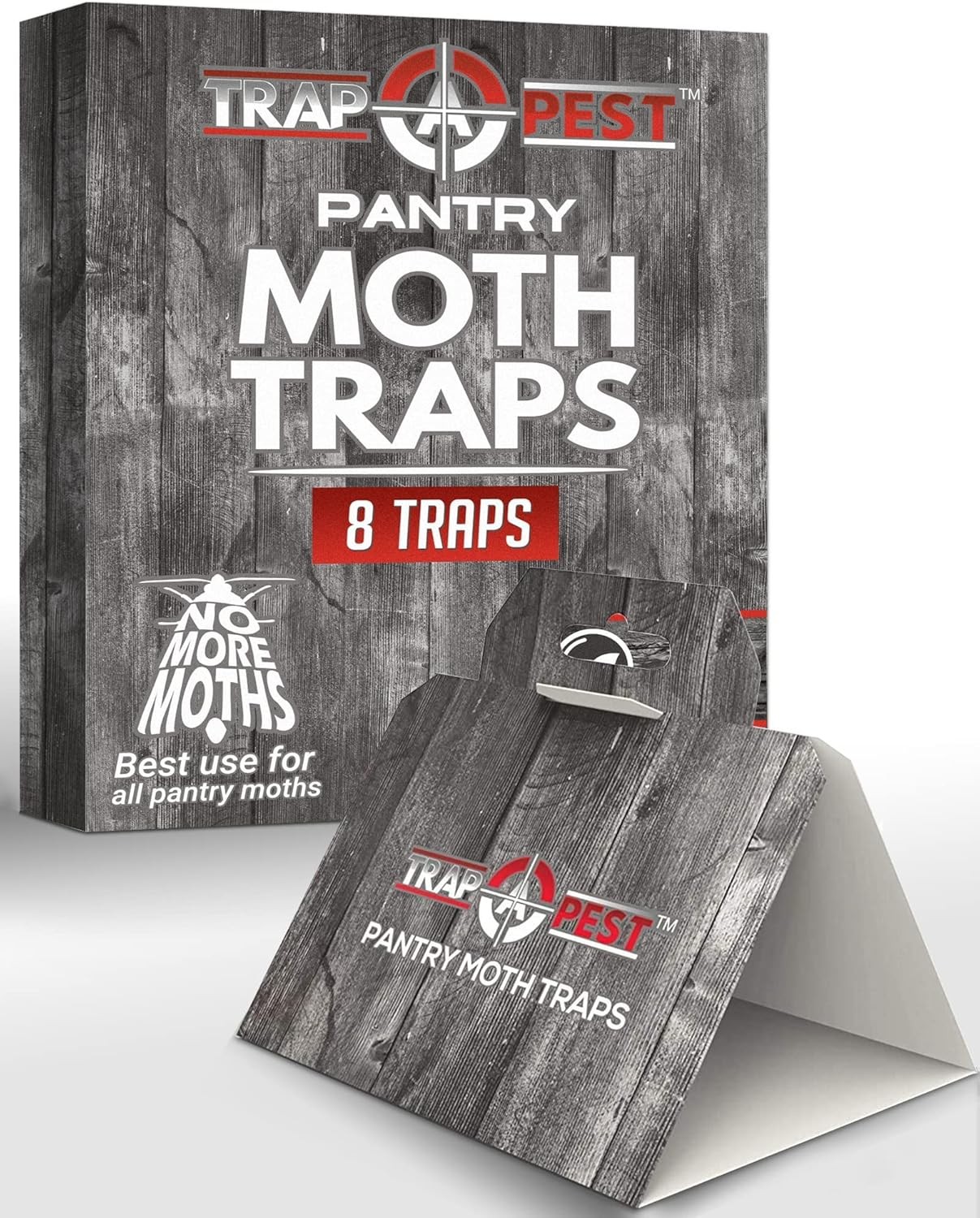 8-Pack Pantry Moth Traps — Pheromone Glue Traps, Antibacterial, Safe