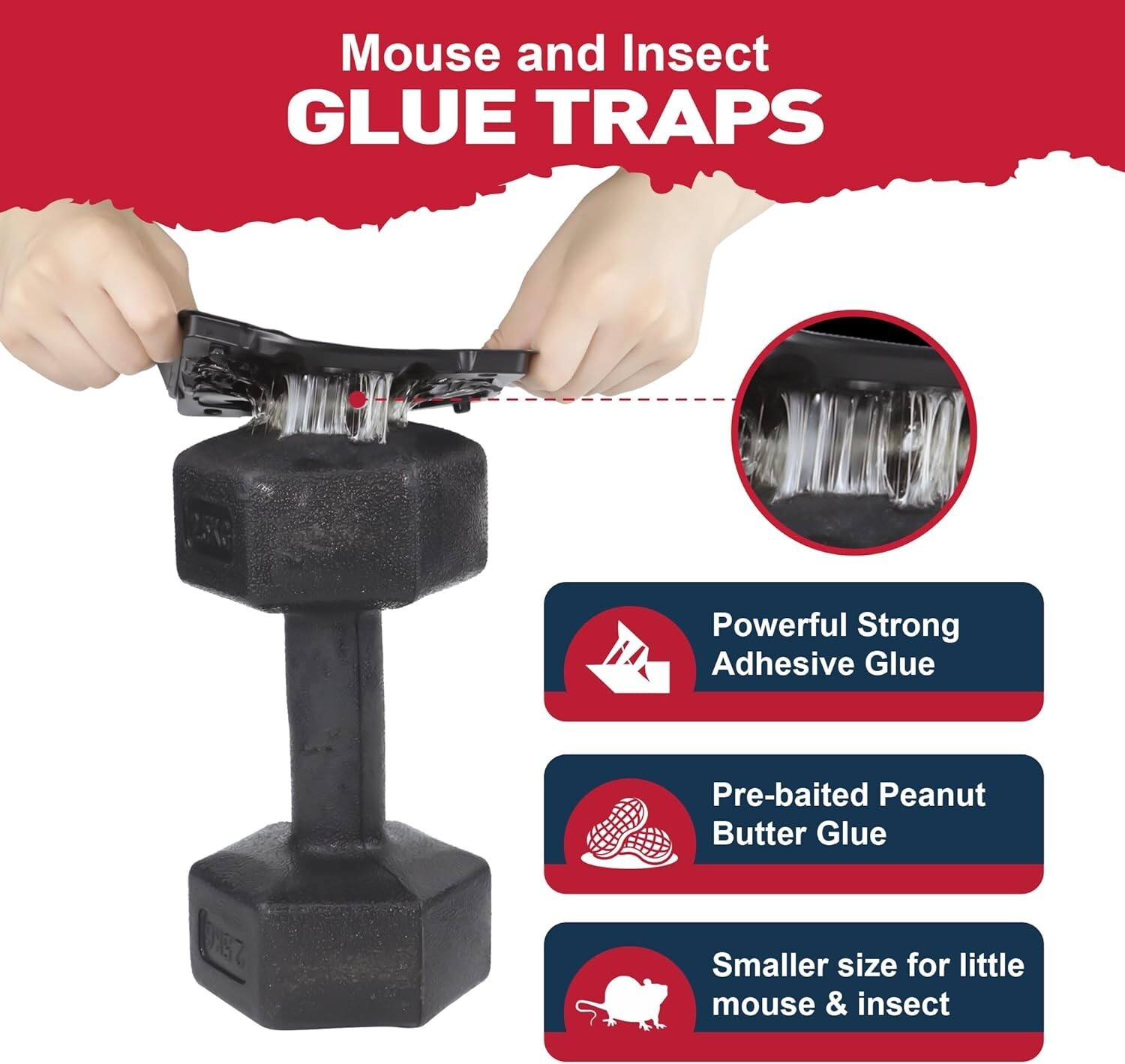Mouse & Insect Traps 12 Pack, Heavier Sticky Traps with Non-Toxic Glue for Mice