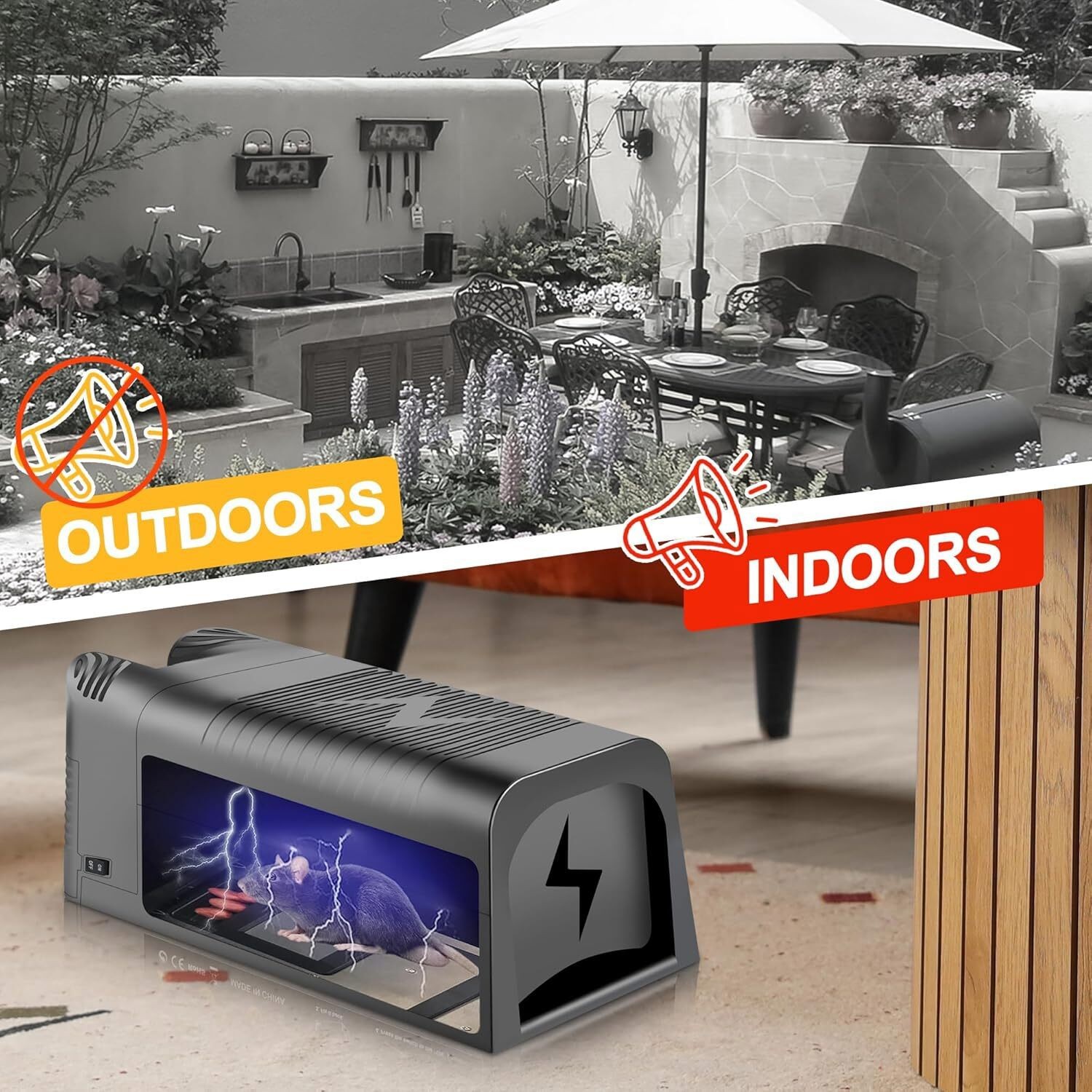 Electronic Mouse Trap Control Kill Big Rat Pest Electric Rodent Zapper Upgraded