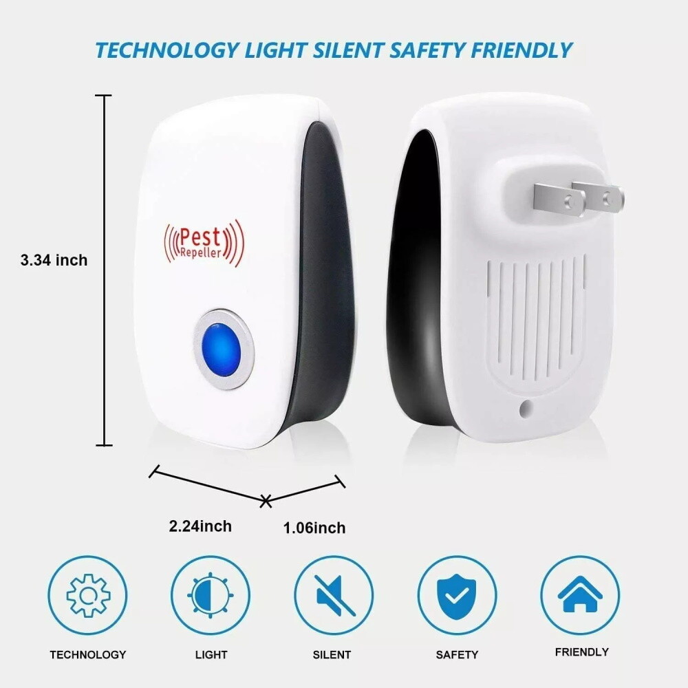 Electronic Pest Reject Control Ultrasonic Repeller Home Bug Rat Spider Roaches