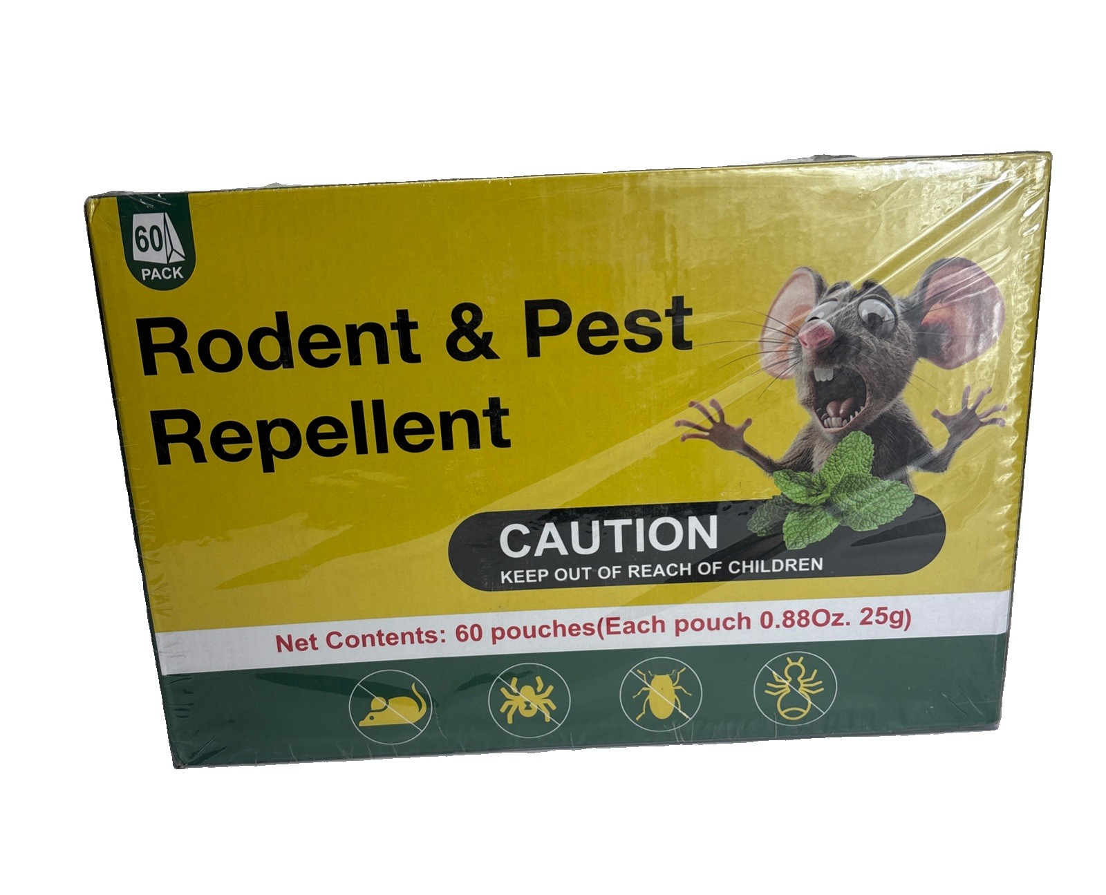 60 Pack Botanical Rodent and Pest Repellent Pouches, Safe for Pets and Children