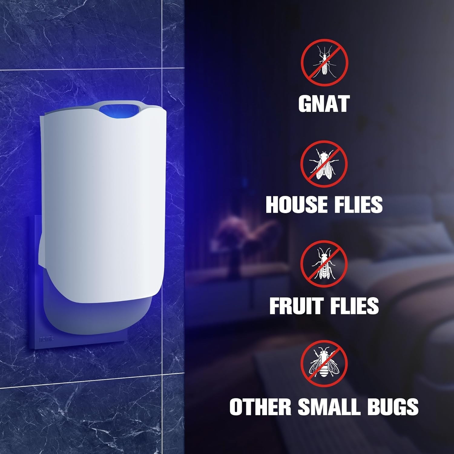 Indoor UV Light Fly Trap with Replacement Cards for Fruit Flies & Gnats