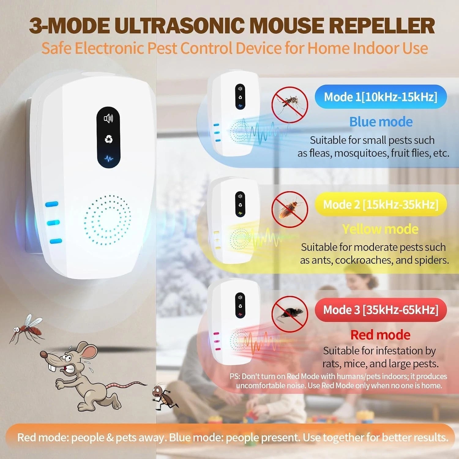 2026 Upgraded Ultrasonic Indoor Pest Repeller, 3-Mode Pest Control, 6 Pack | …