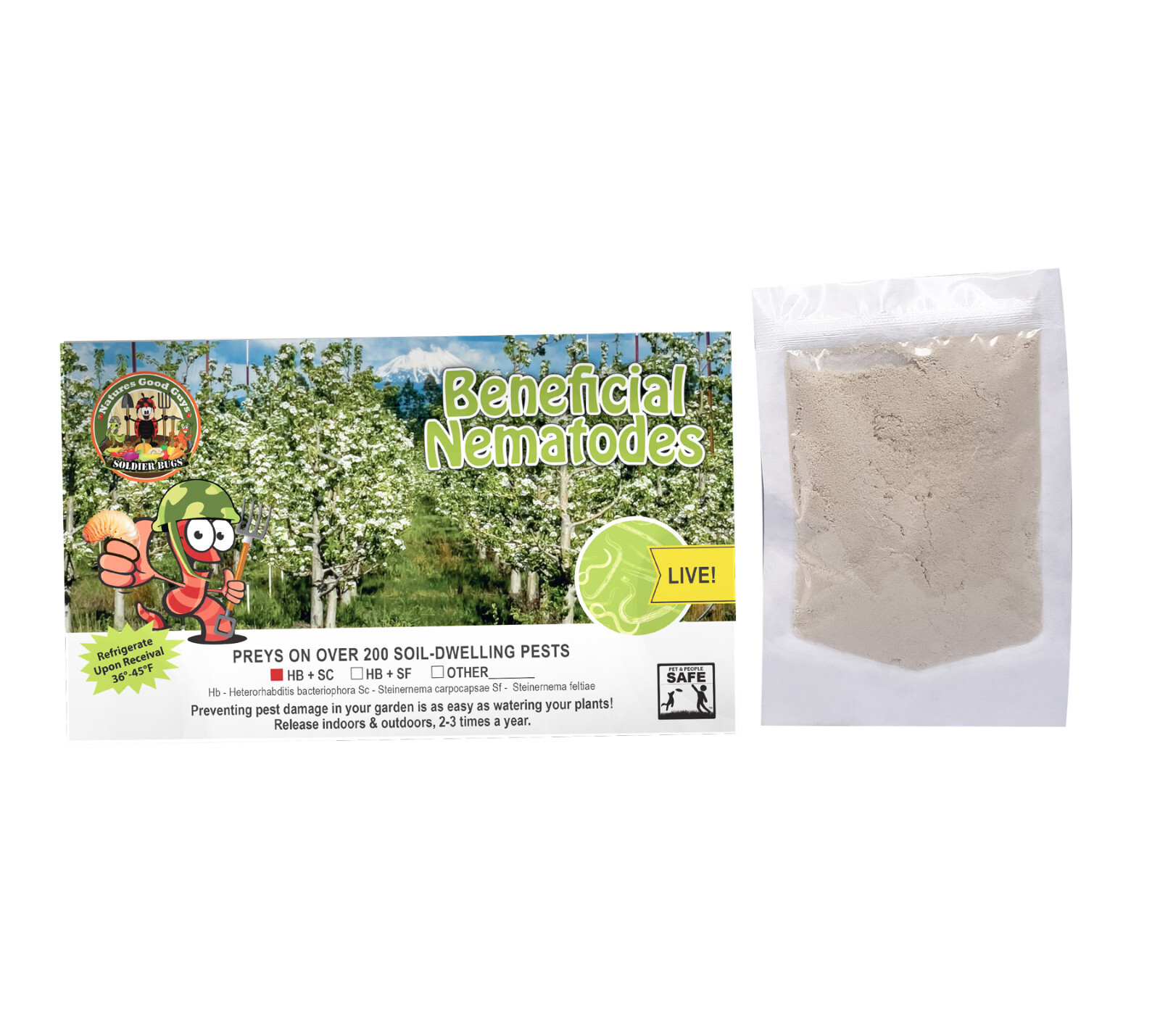 15 Million Beneficial Nematodes HB+SC – Targets Grubs, fleas & 200+ Soil Pests