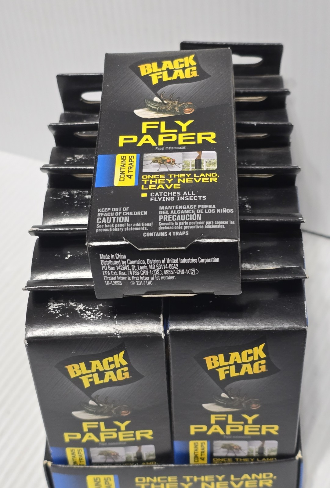 Black Flag Fly Paper Insect Trap (48 Traps) 12 Boxes Of 4 Each (Flying Insects)