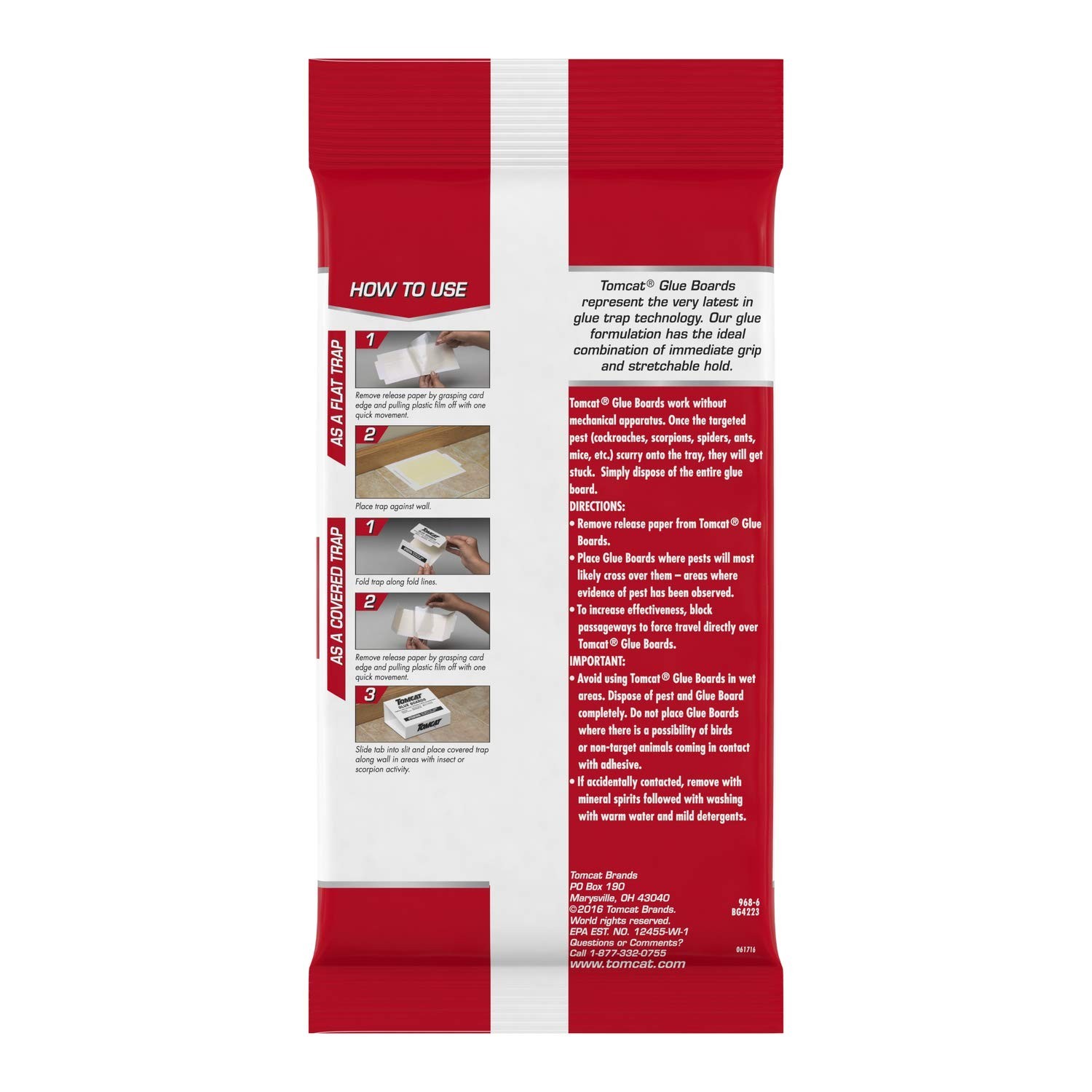 Tomcat Glue Boards with Immediate Grip Glue, Ready-To-Use, 4 Traps Free Shipping
