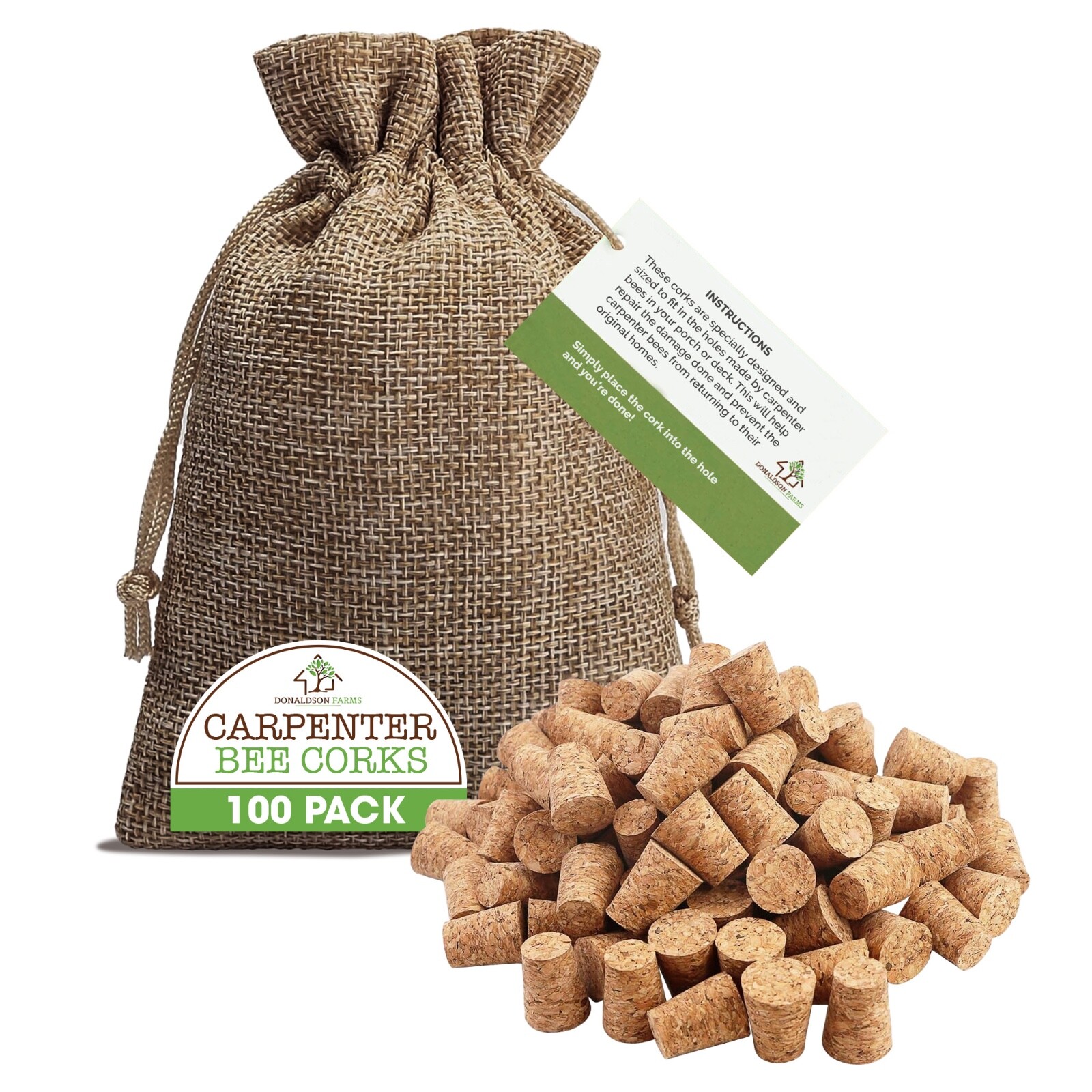 Donaldson Farms Carpenter Bee Corks – 100 Pack