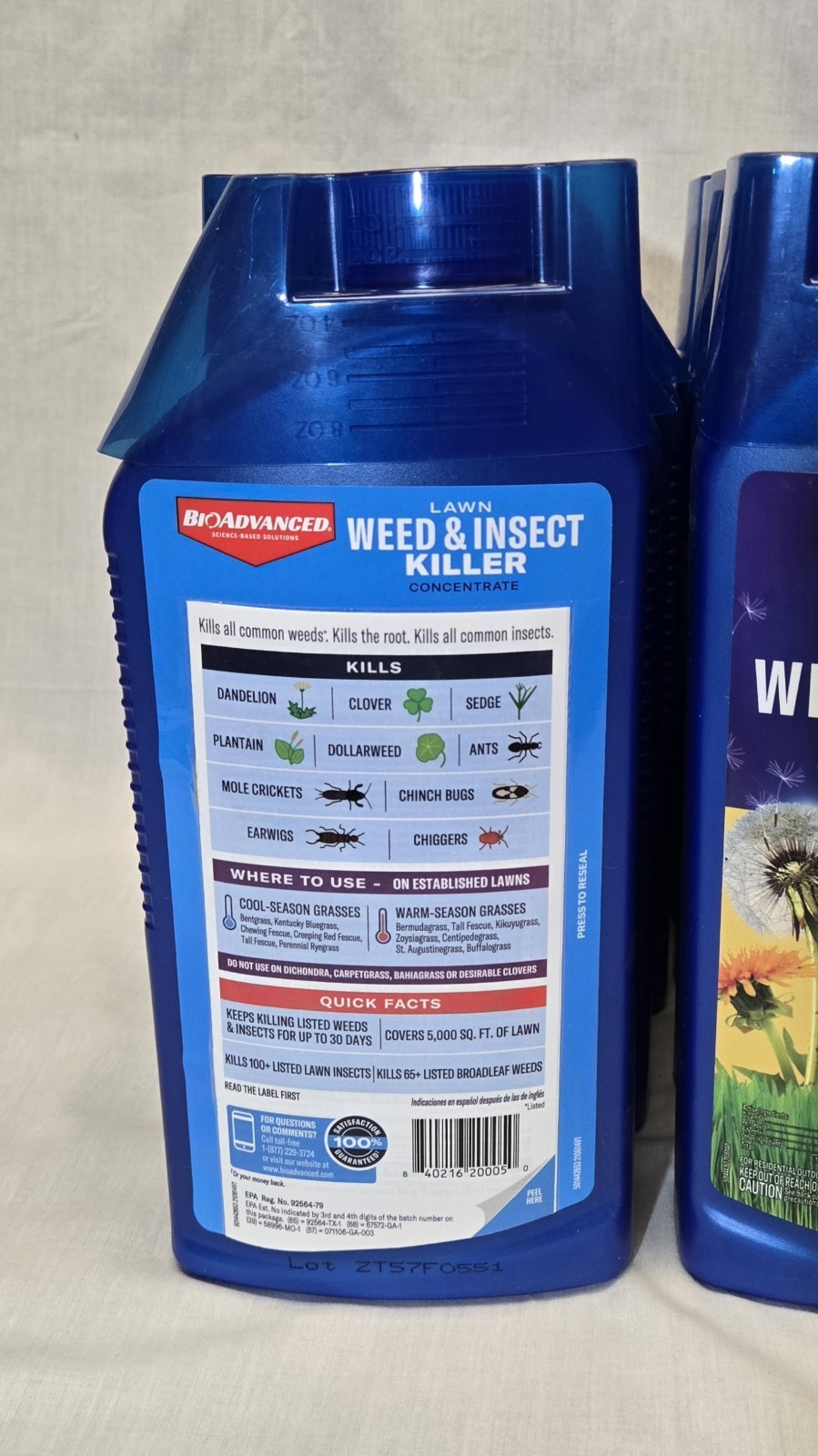 Lot of 8: BioAdvanced Lawn Weed & Insect Killer, Concentrate, 32 oz Bottle.
