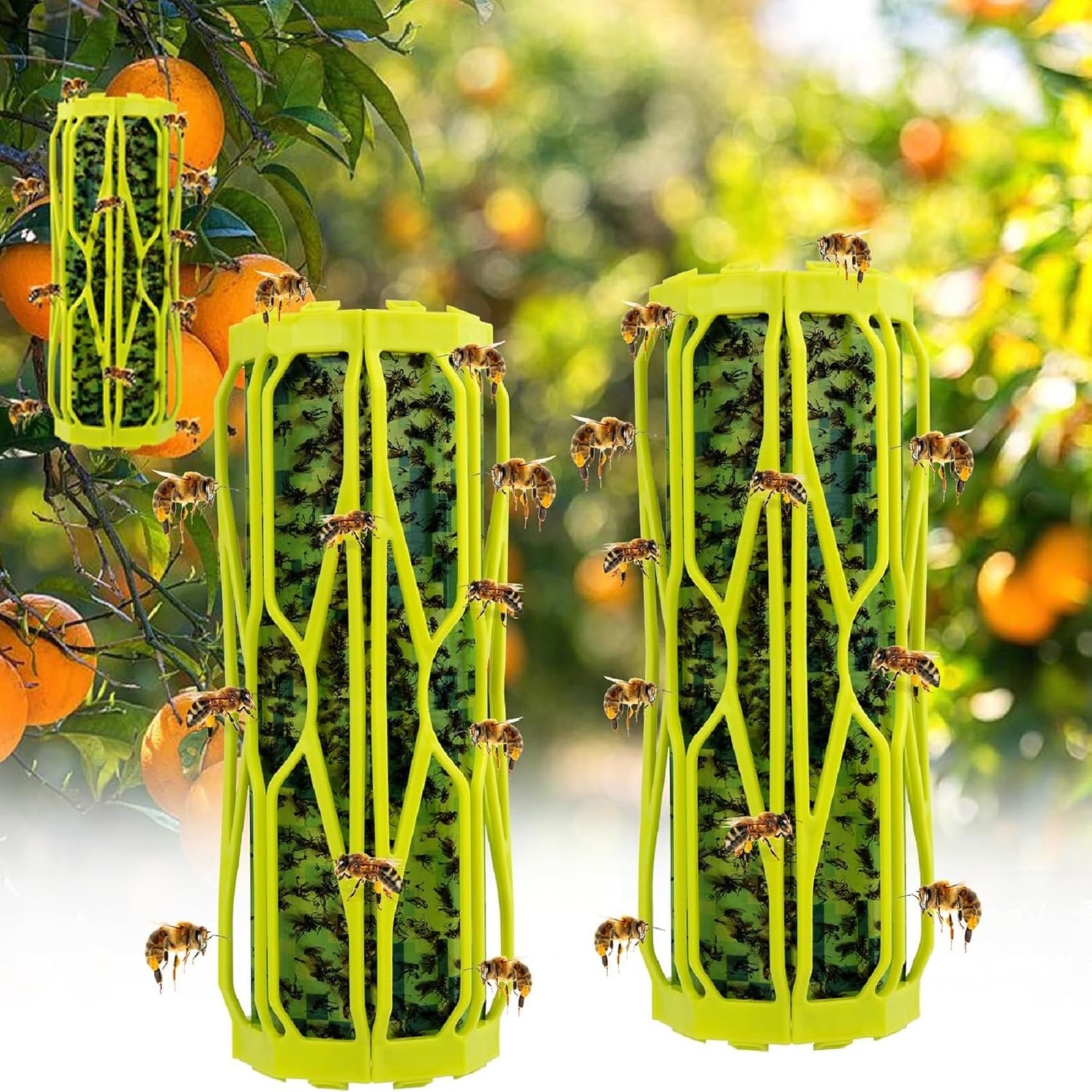 2 Pack Carpenter Bee Traps for Outside Wasp Trap Outdoor Hanging, Wasp Fly Ca…