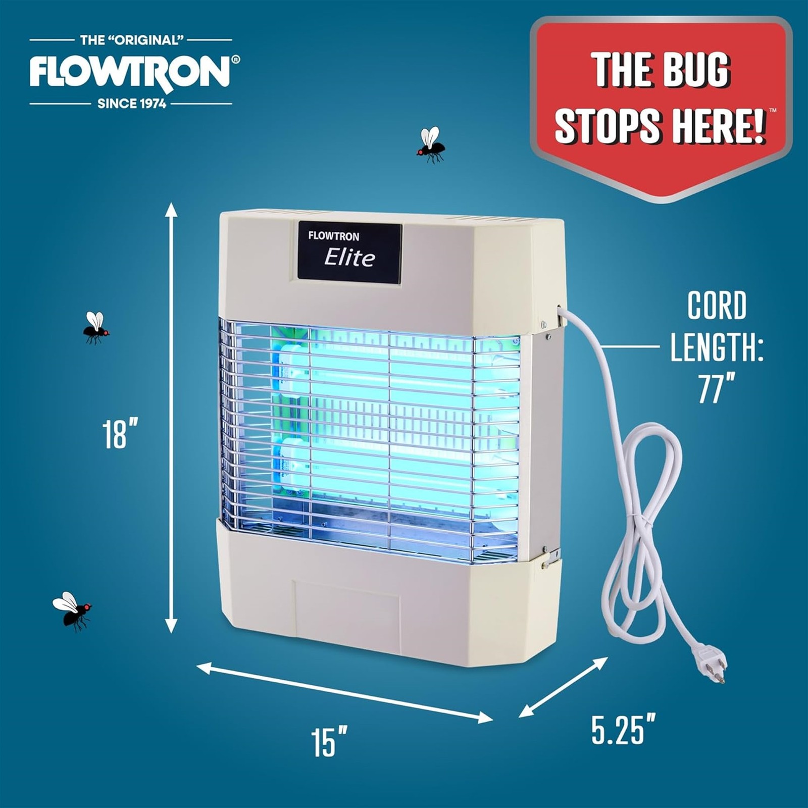 Flowtron Fly Stun Unit, 1200 Sq Ft Electric Indoor Bug Zapper for Gnats & More