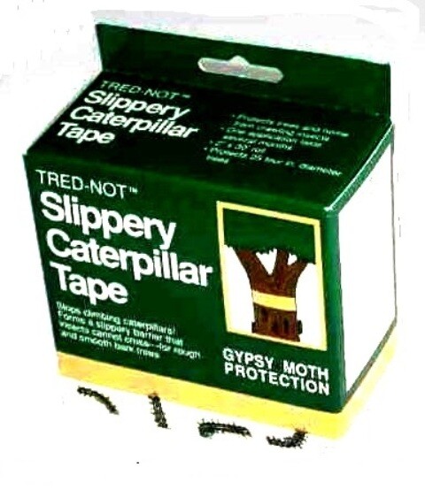 Slippery Caterpillar Barrier Tape. Gypsy Moth, Tent Caterpillar tree protection