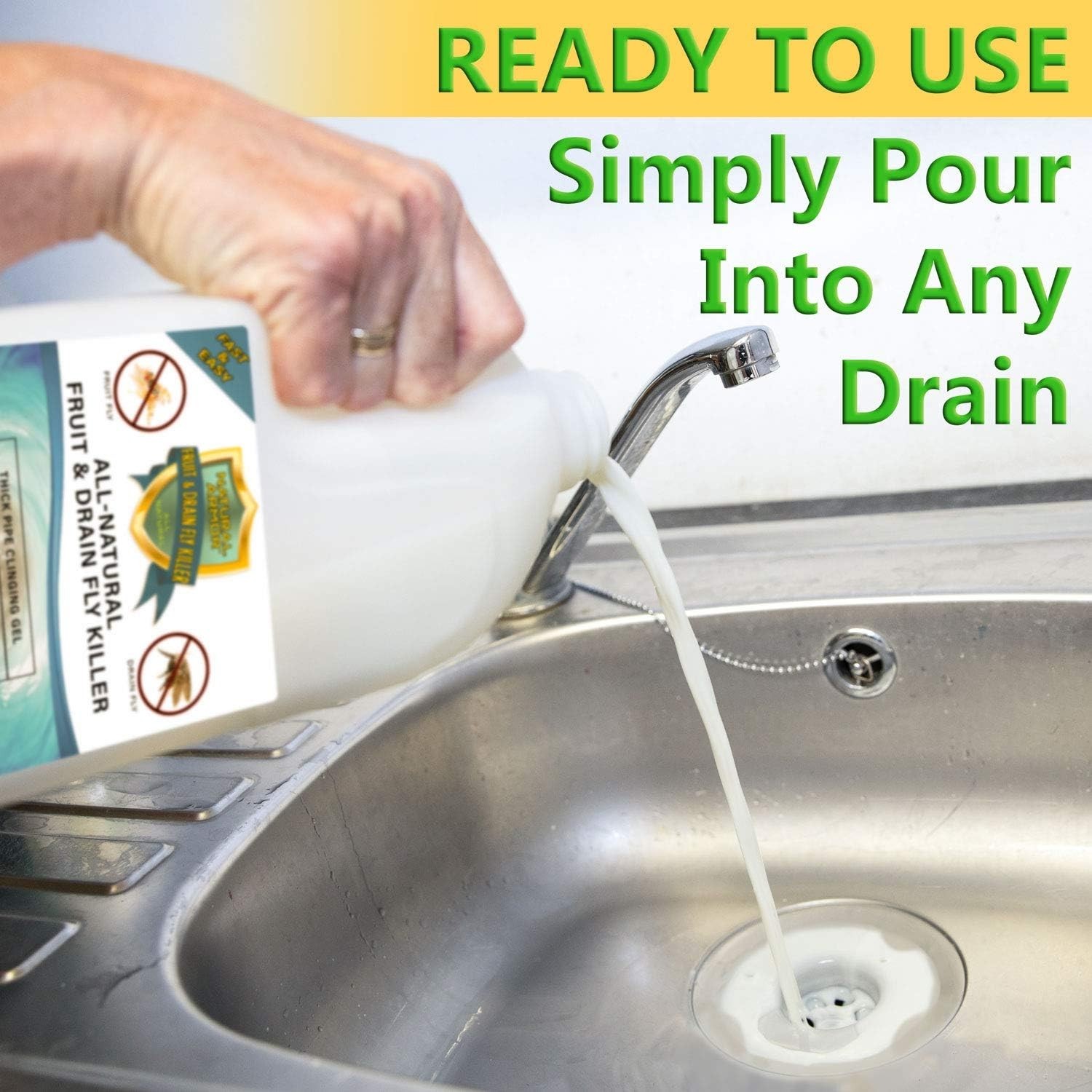 Commercial-Grade Drain Gel – 128 Oz for Eliminating Fruit & Drain Flies Safely