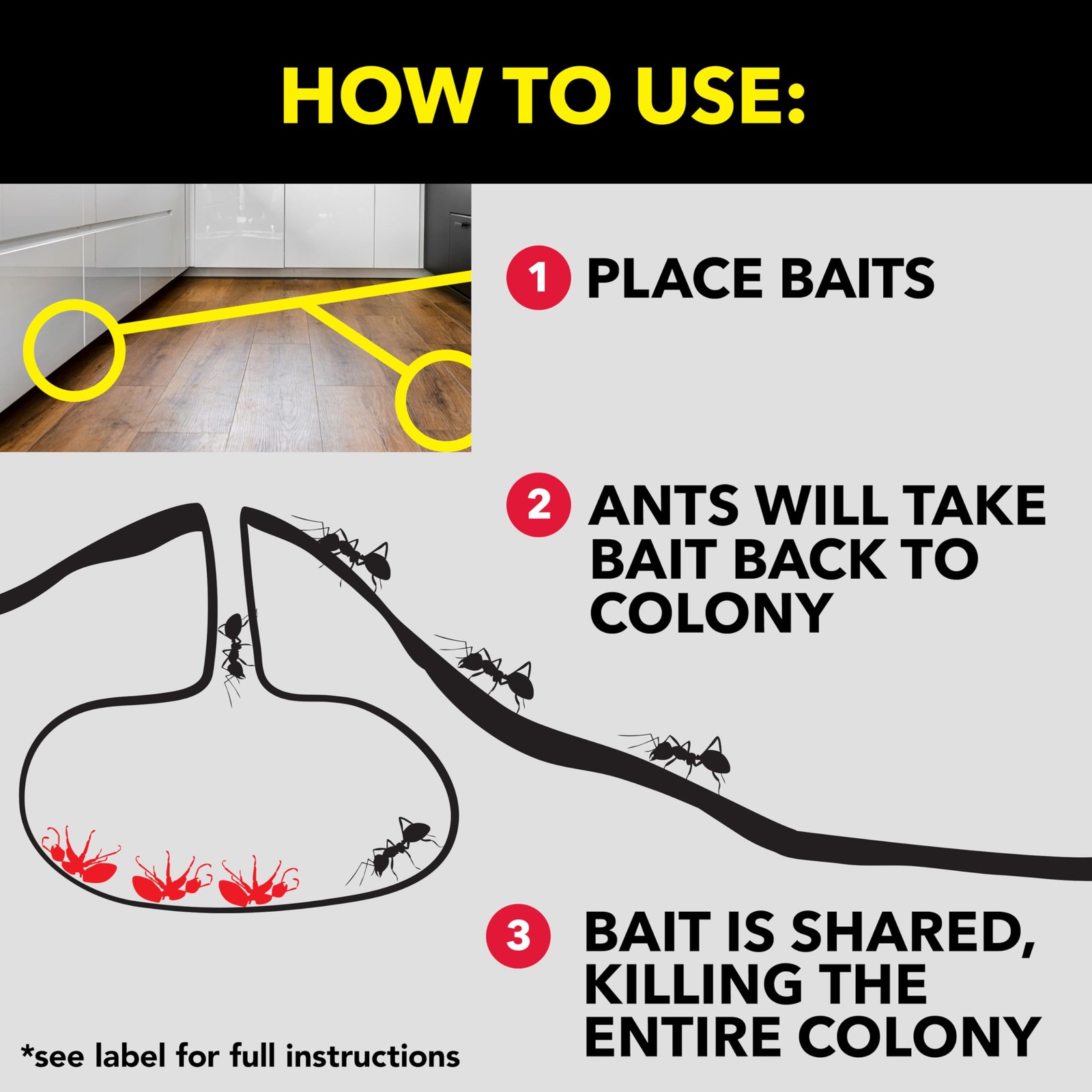 Raid Ant Killer Baits, for Household Use, Kills The Colony, 4 Count, White