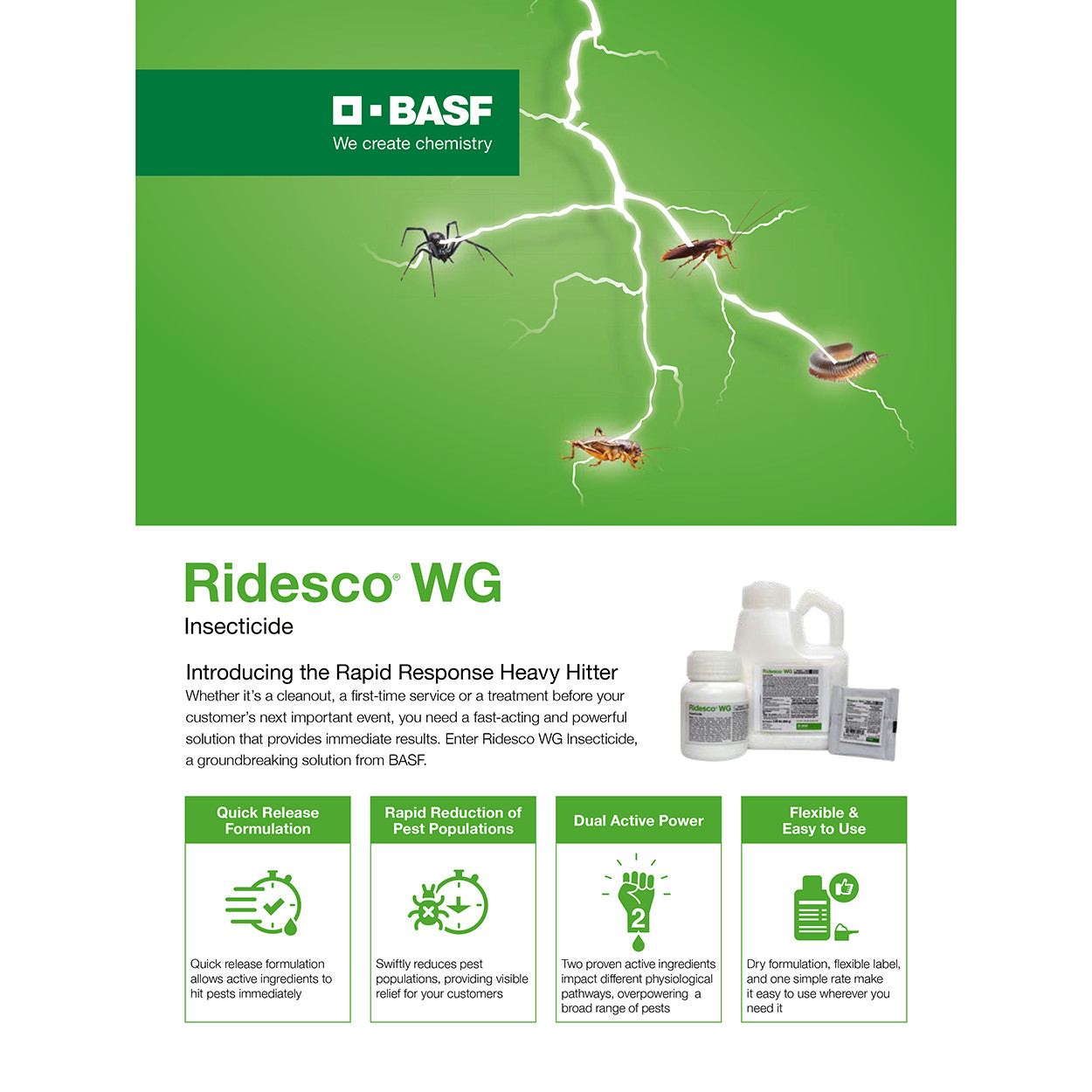Ridesco WG Insecticide For Quick Clean-Outs 190g Bottle By BASF