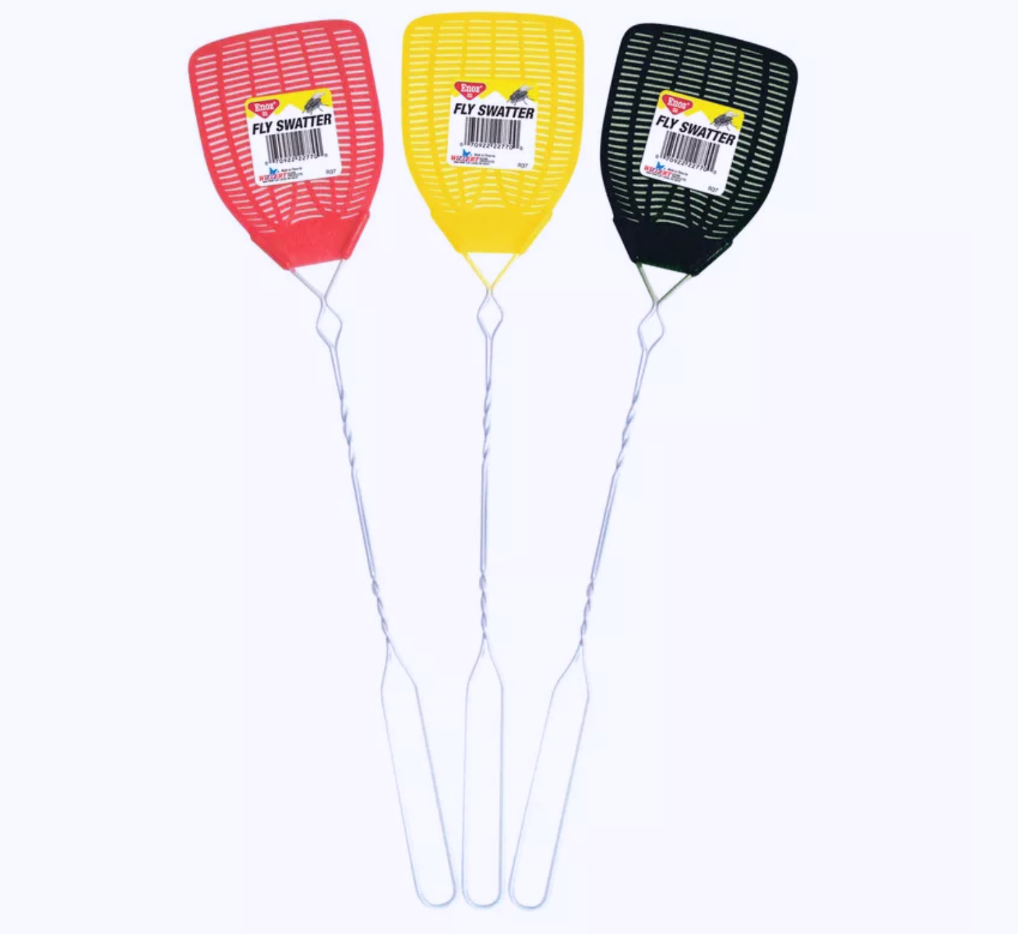 Willert R37.24 Enoz Assorted Colors Plastic Mesh Head Fly Swatter (Pack of 24)