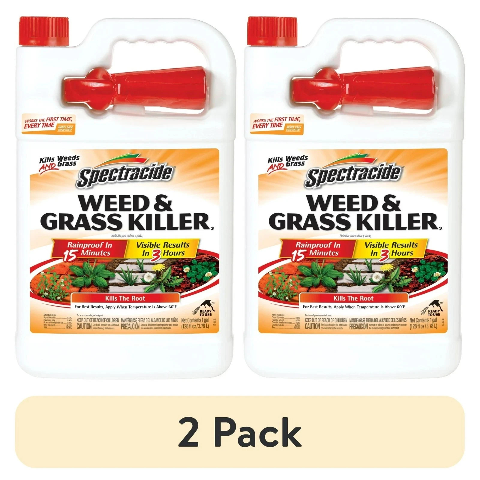 (2 pack) Spectracide Weed and Grass Killer 128 Oz Sprayer Ready-to-use 1 Gallon
