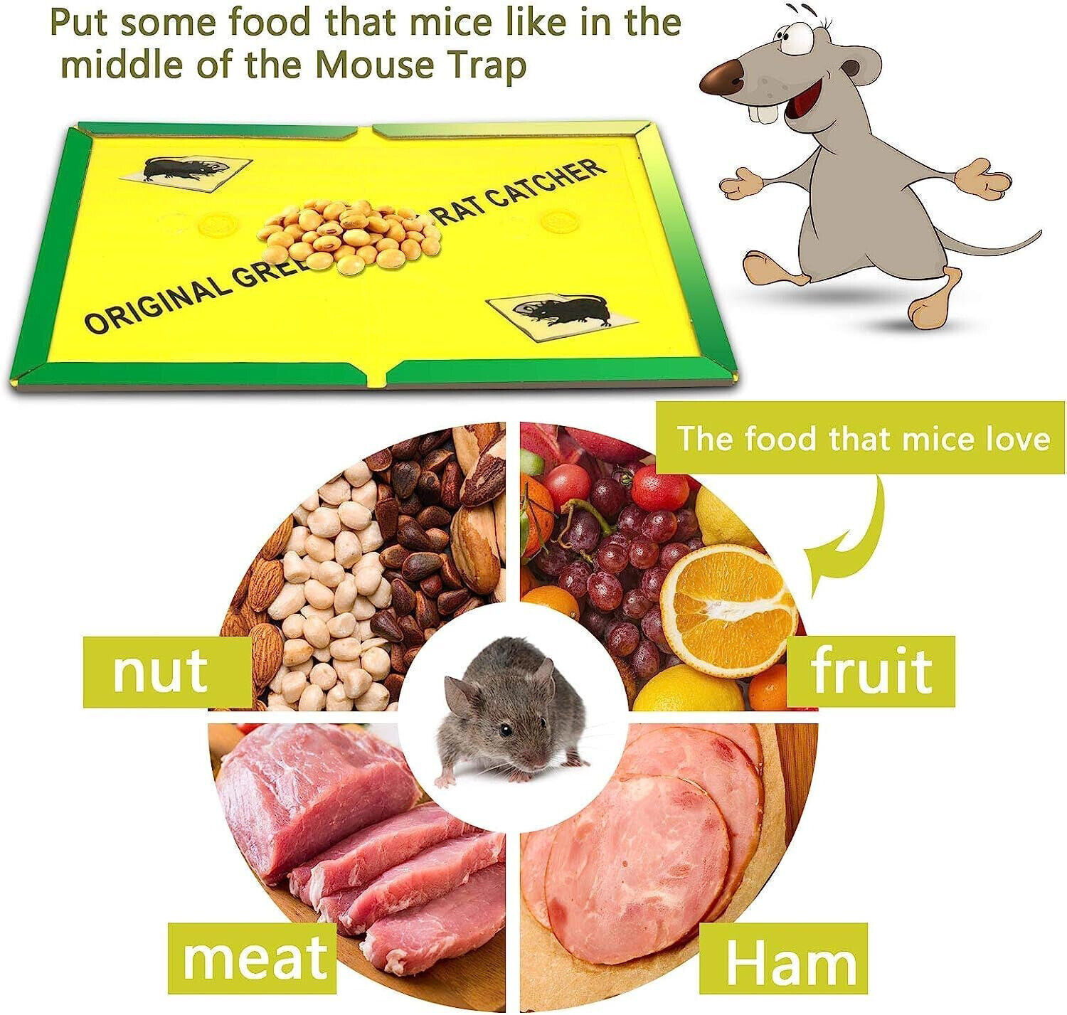 6 Pack Large Mice Mouse Glue Traps Rodent Catcher Rat Board Indoor Super Sticky