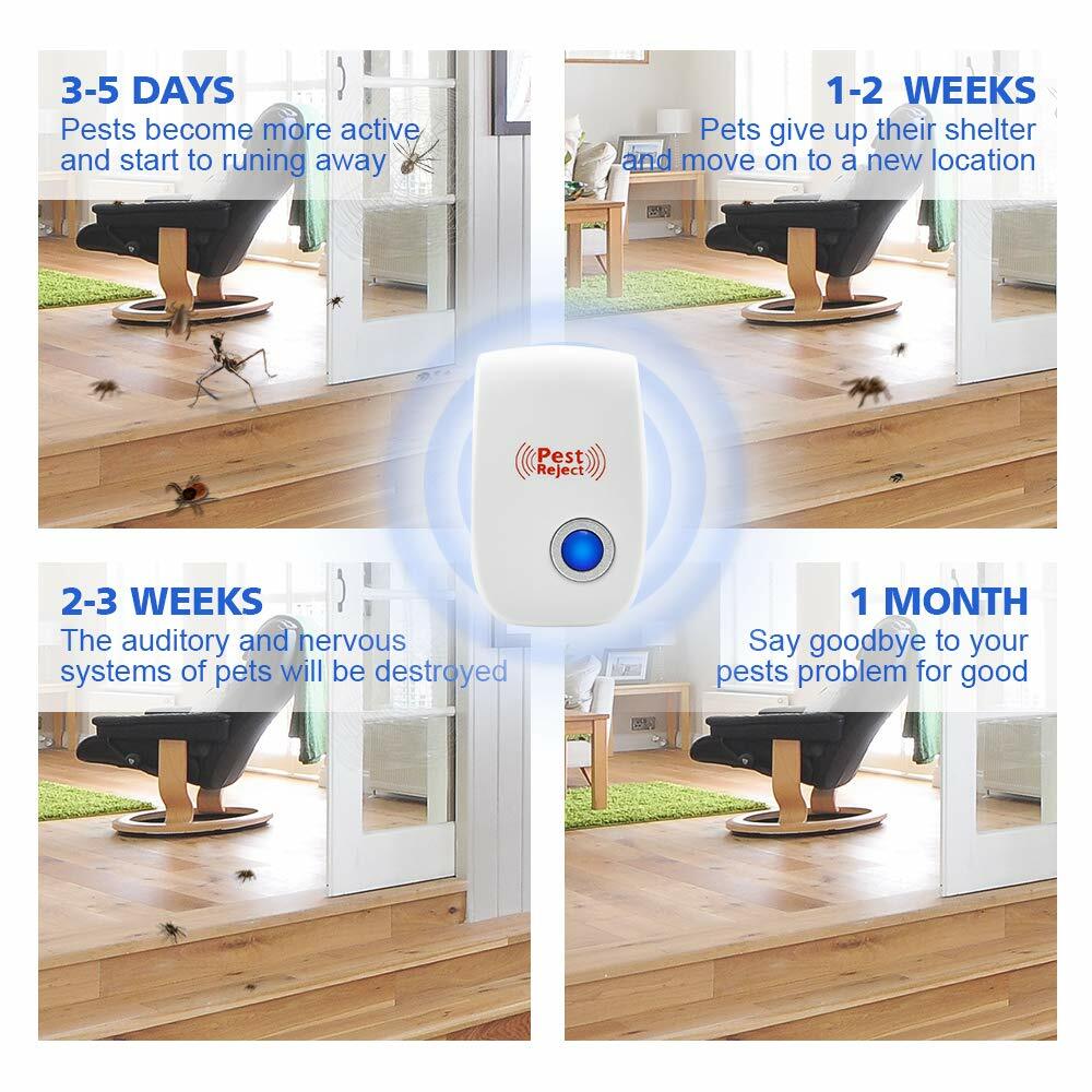 6PCS Ultra-Sonic Mosquito, Rat, Spider, Bug And Pest Repellent No-pestz Plug In