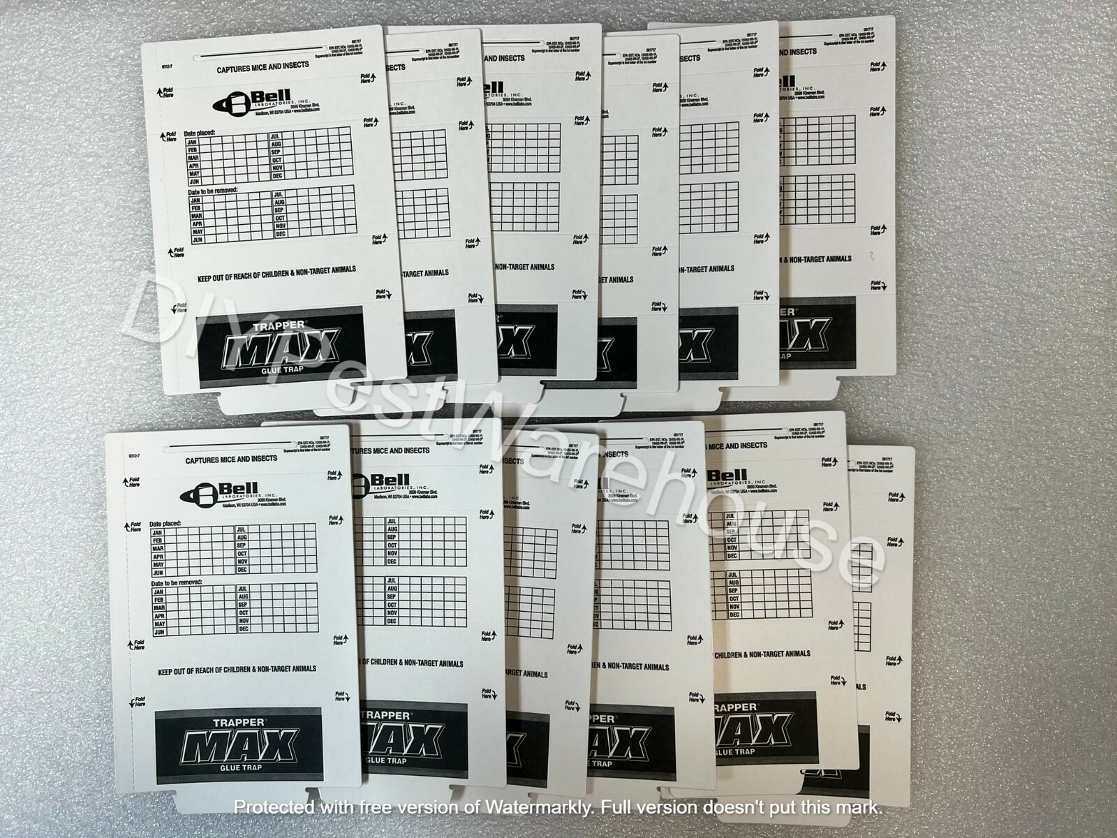 12 Pack Trapper Max Mouse Insect Glue Sticky Board Trap Spider Non Toxic