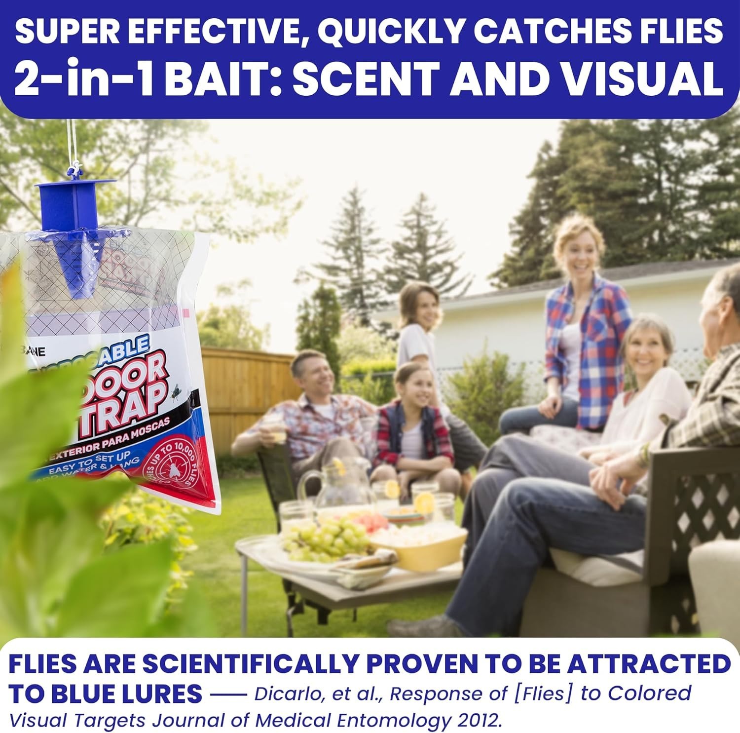 4-Pack Non-Toxic Pre-Baited Fly Bags – Ideal for Outdoor Spacing & Activities
