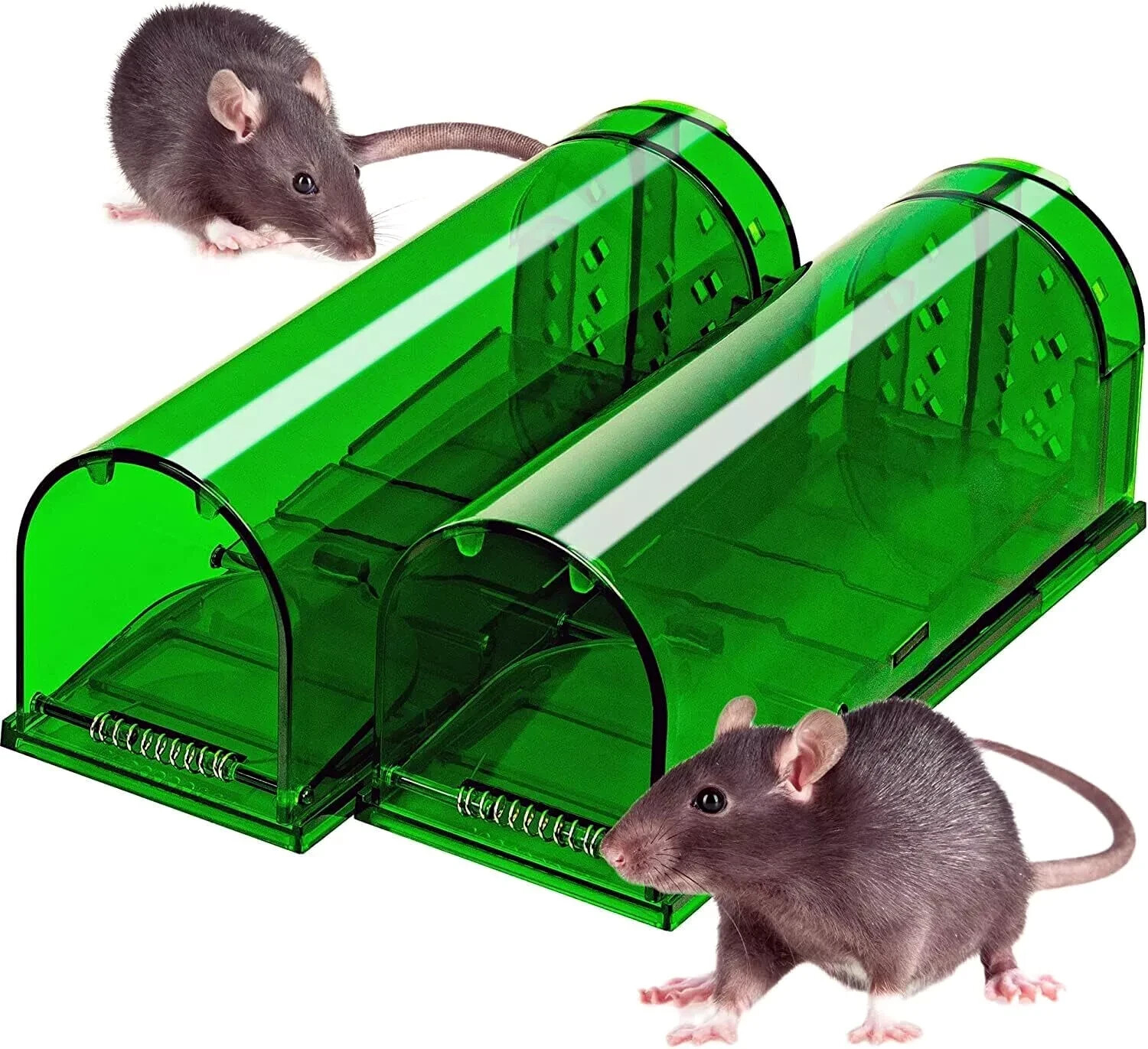 1, 2,4, 6-Humane Mouse Traps Live Catch & Release No Kill Rat Mice Trap Reusable