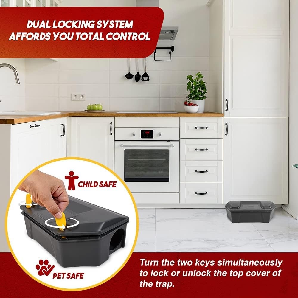 Effective Rat Bait Station – 2 Pack, Durable & Pet-Friendly for Outdoor Use