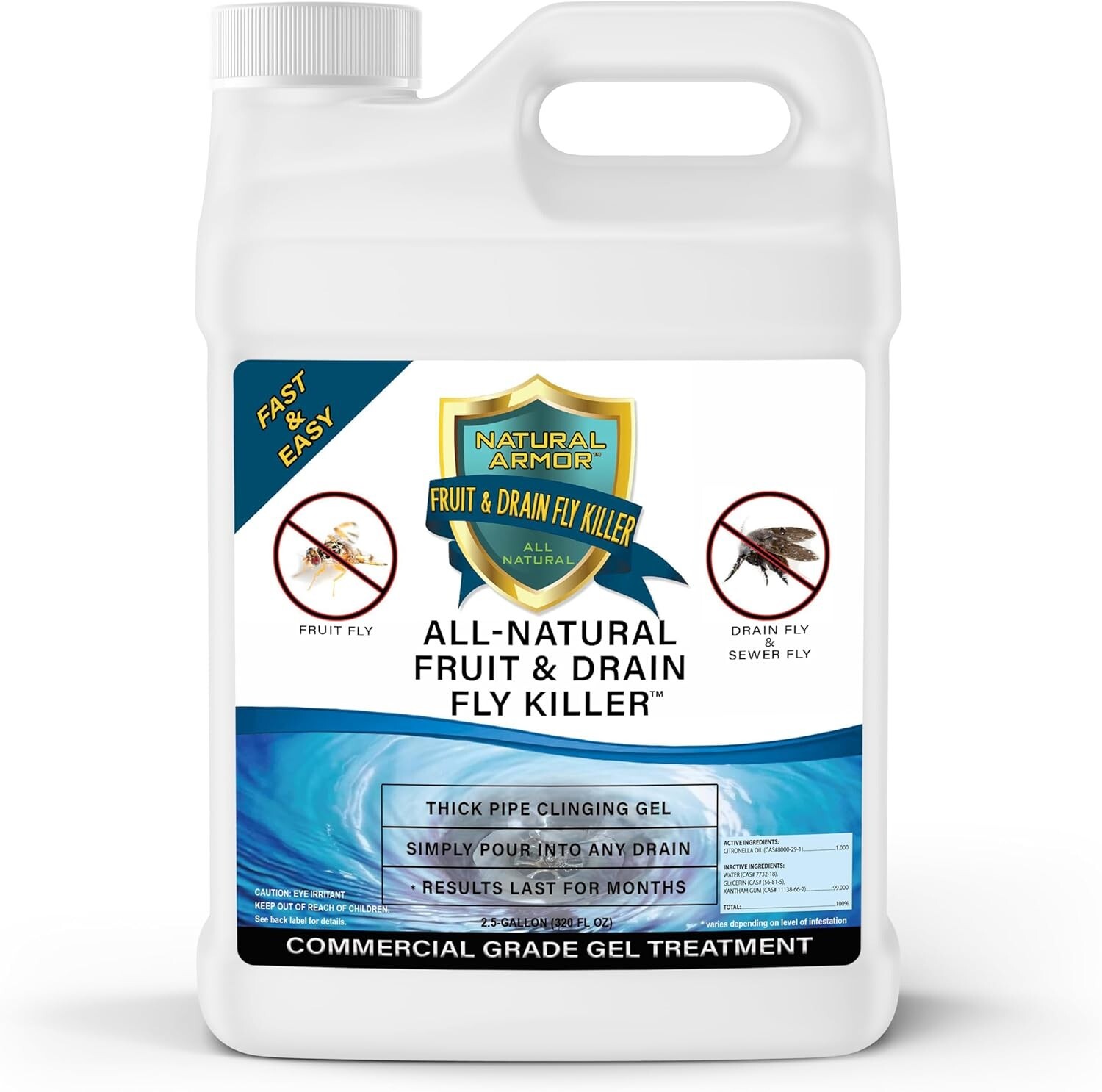 Natural 1 Gallon Fruit Fly & Drain Fly Solution – Long Lasting & Easy to Use