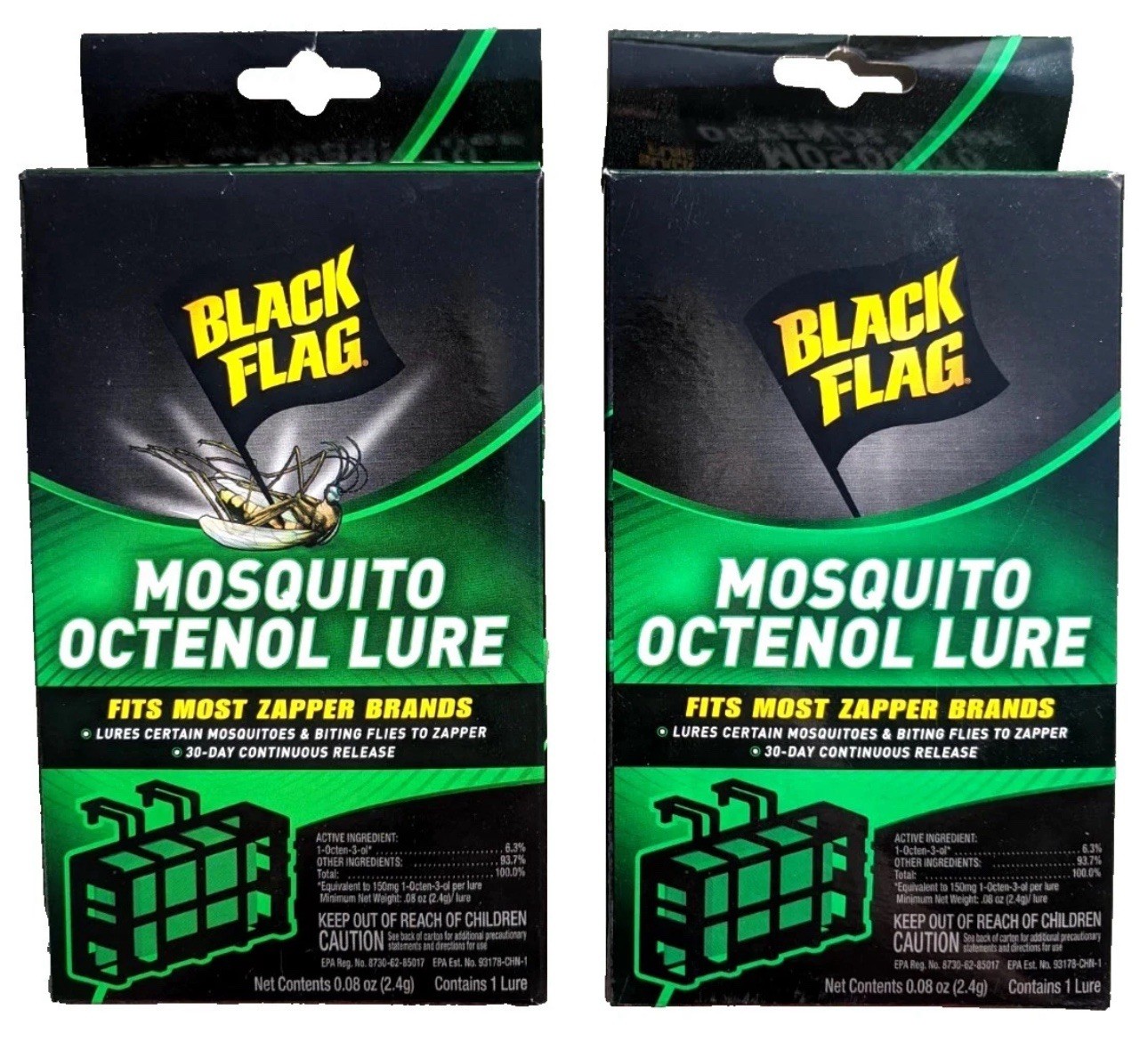 🔥 (2-PACK) BLACK FLAG – MOSQUITO OCTENOL LURES – FITS MOST ZAPPER BRANDS !