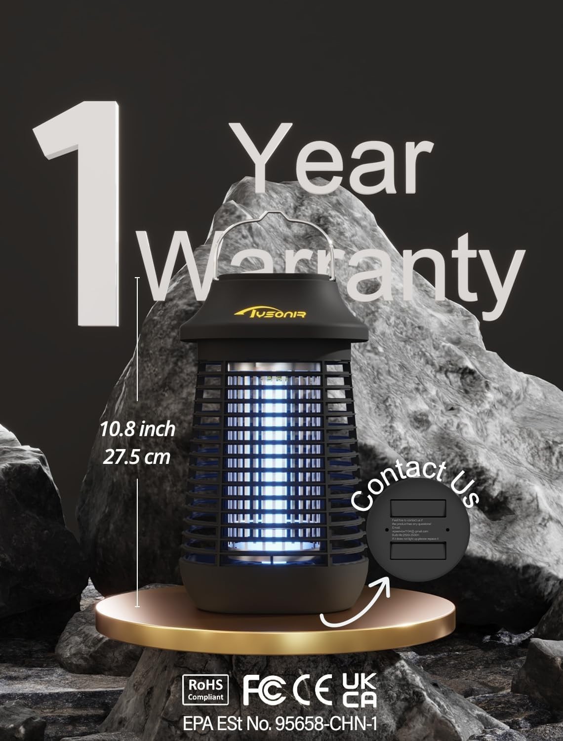 Ultimate 4200V Electric Bug Zapper Lamp with Child-Safe Design & Cleaning Brush