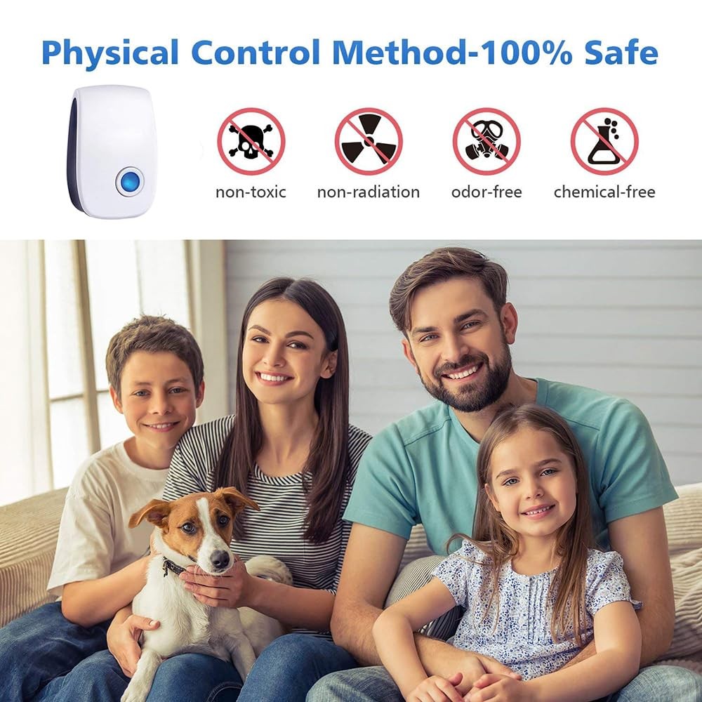 6 Packs Ultrasonic Pest Control Repeller, Electronic Pest Repellent Plug in I…