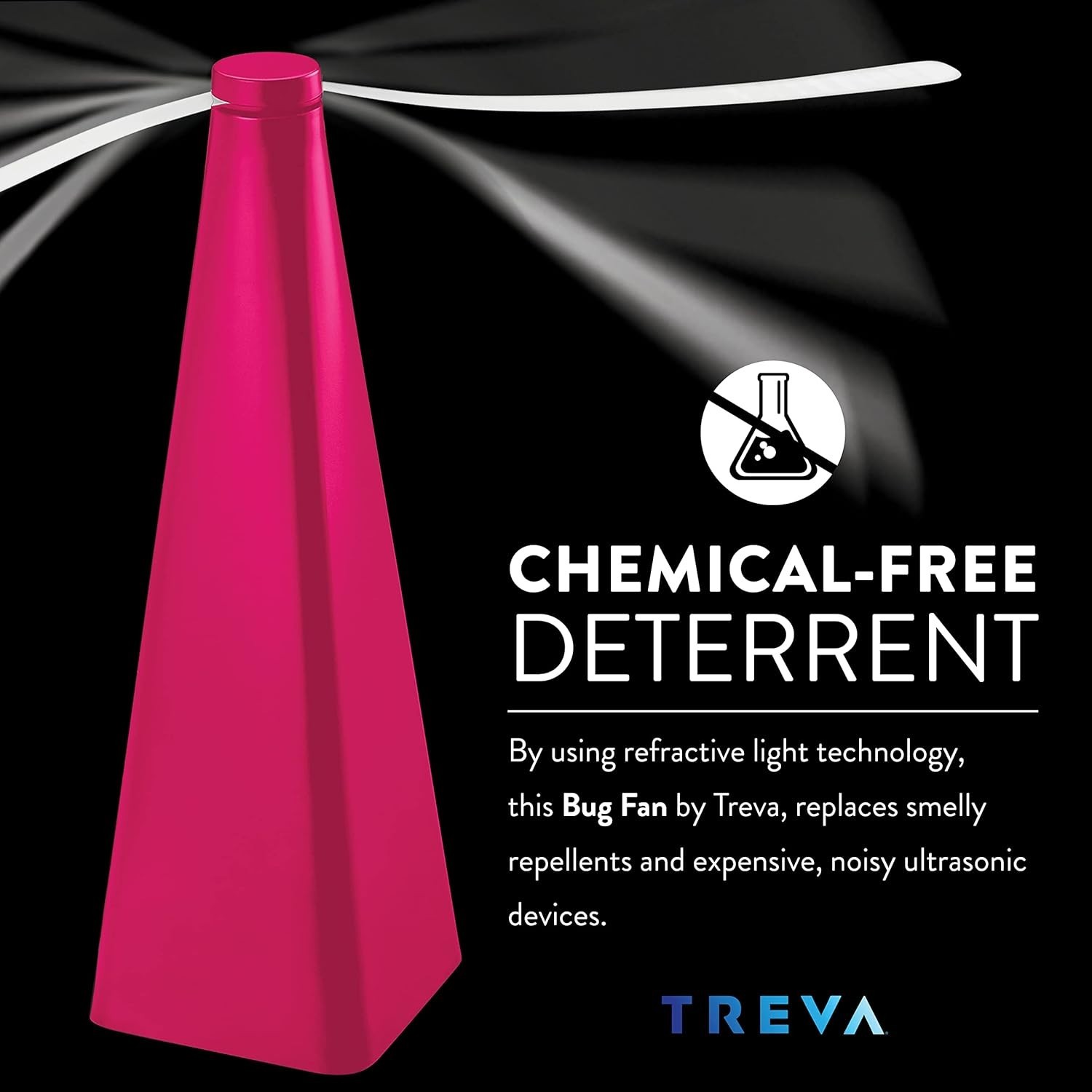 Portable Battery-Powered Bug Fan with Holographic Blades – 0.4 lb, Modern Design