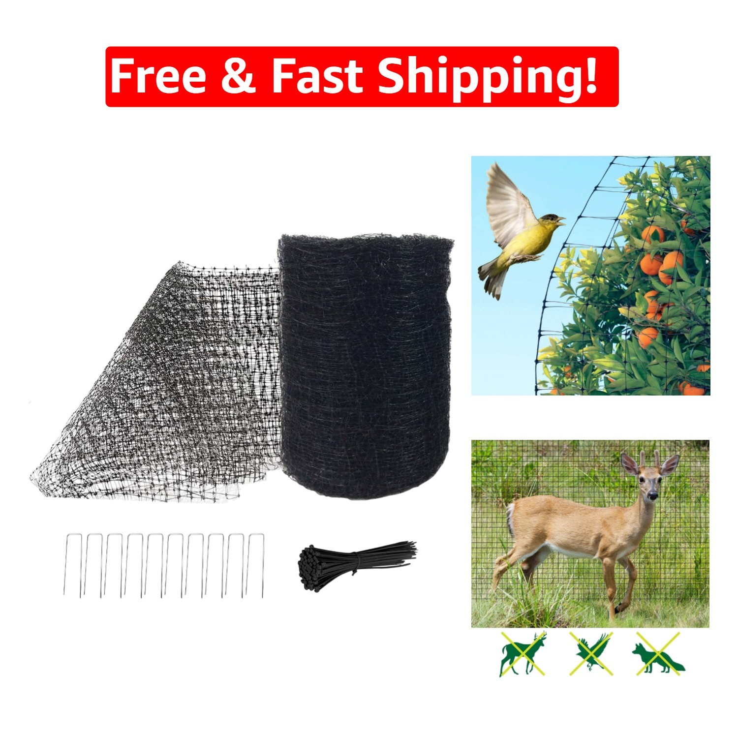 Easy Install 7′ x 100′ Polypropylene Garden Netting for Ultimate Protection