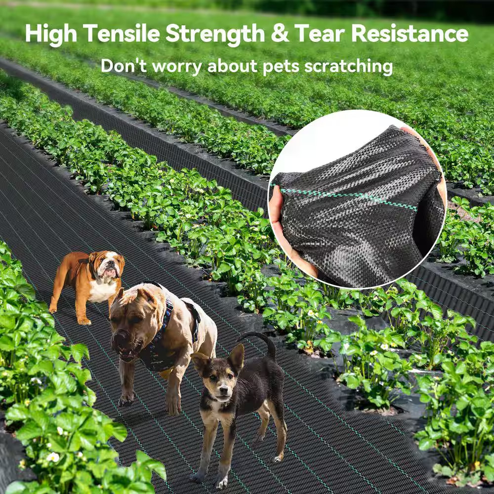 4 Ft. W X 300 Ft. L Heavy Duty Woven Polypropylene Outdoor Weed Barrier Erosion