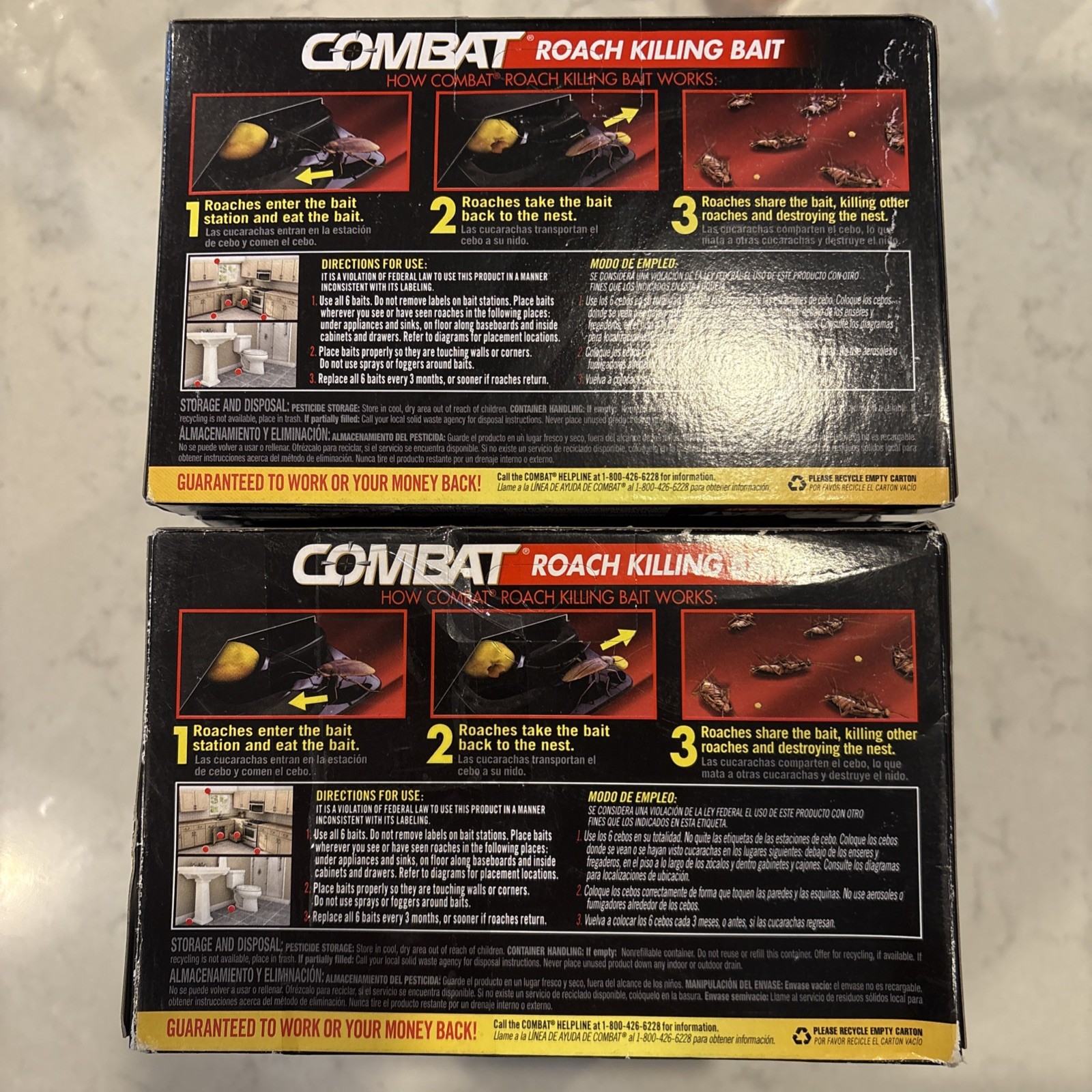 (2 Pack) Combat Roach Killing Bait Stations Small/Large 6 Count (12 Total) – 43