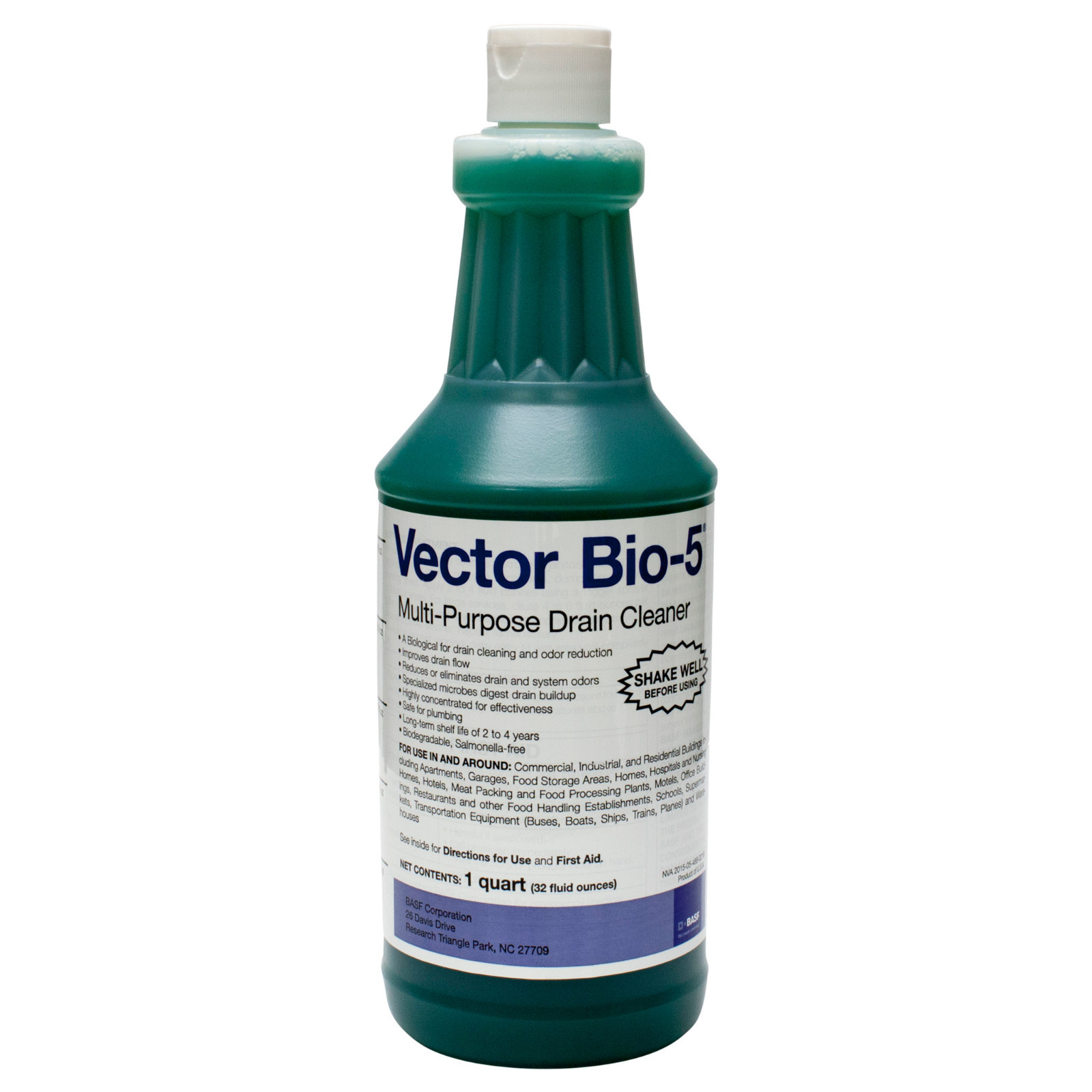 Vector Bio-5 Multi-Purpose Drain Cleaner 1 Qt Certified Biodegradable By BASF