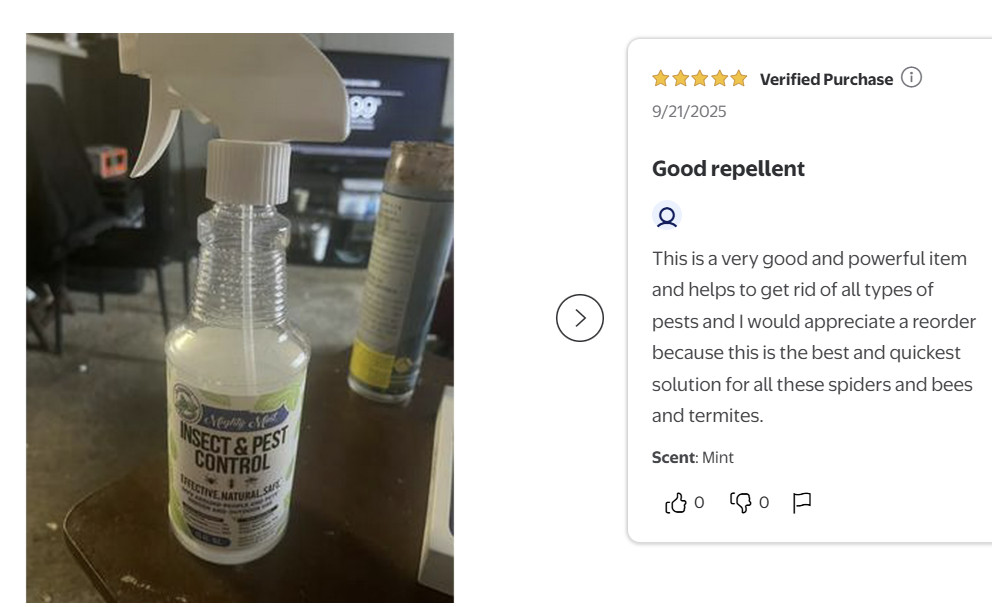 Mighty Mint Insect & Pest Control Spray 15 oz Natural Peppermint Oil Repellent